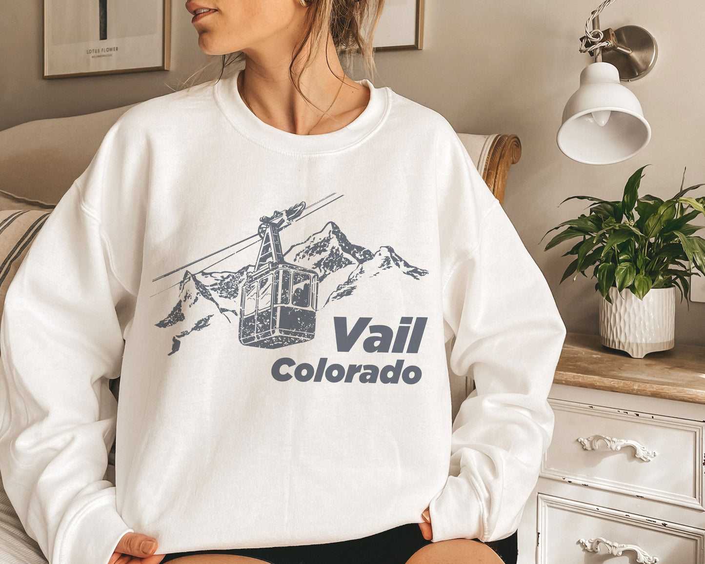 Vail Sweatshirt Unisex Mountain Ski Lift Crewneck Vail Colorado Sweatshirt Personalization Available Sweatshirt – Easygoing Wear · Top Pick For Any Outfit