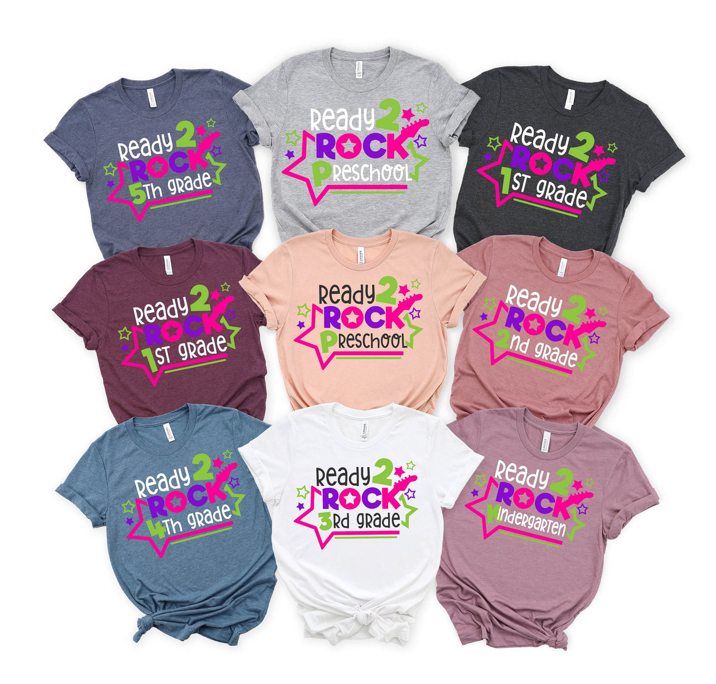 Ready To Rock Kindergarten Shirt Gift For Music Lover Teachers Ready To Rock First Grade Tee Pre School ShirtFirst Day Of School Clothing Graphic Tee – Feel-Good Design · Top Pick For Any Outfit