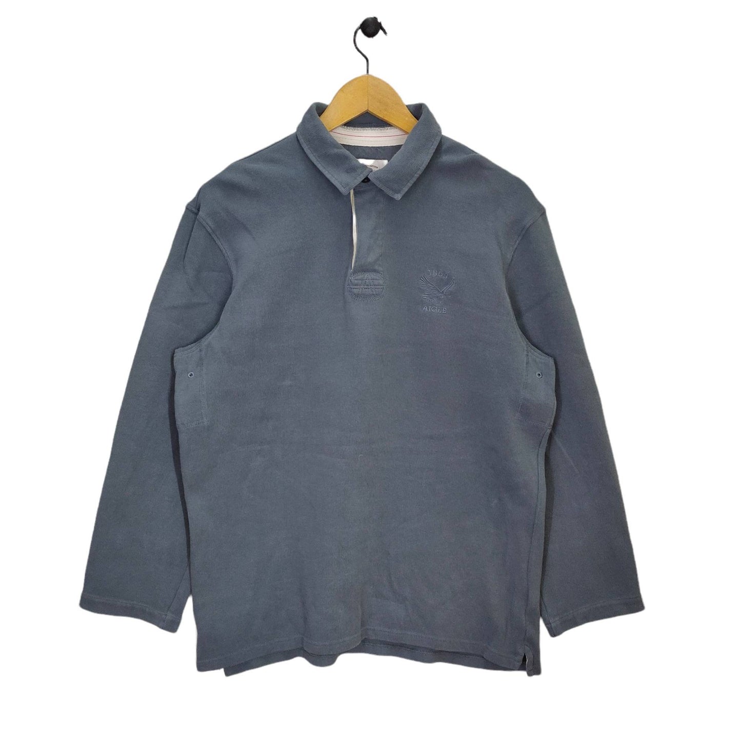 Aigle Polo Shirt Vintage Rugby Classic Shirt Gray Jumper Vtg 90s Top Tee 13 sleeve T shirt Street Fashion Size XL Graphic Tee – Aesthetic Look · Must-Have Style