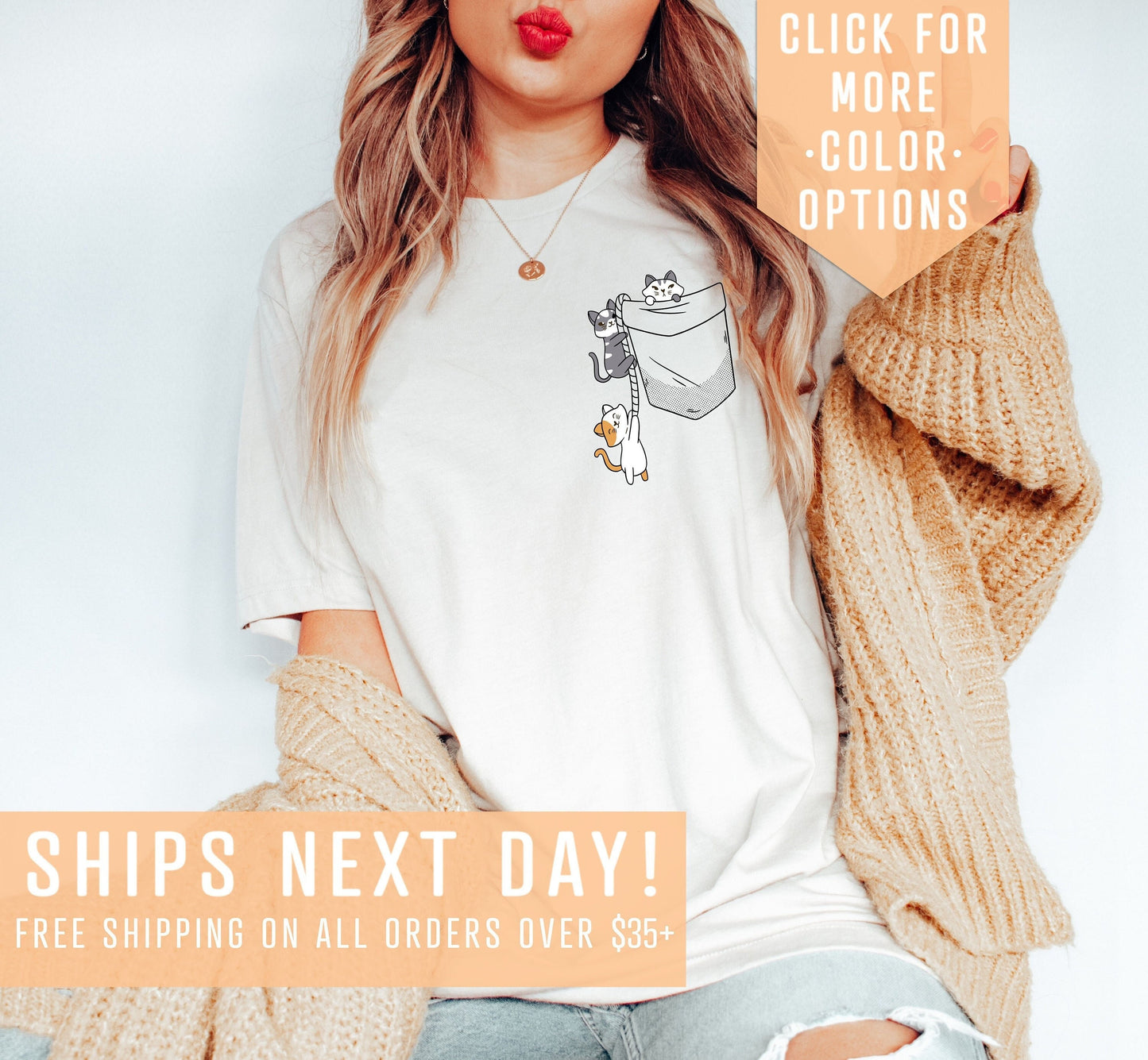 Cats In Pocket Shirt Gift For Cat Moms Cat lover Shirt Gift Cat Tee Cat Aesthetic Tee Cat Owner Shirt Cute Cat Clothing Pet Lover Tee Graphic Tee – Feel-Good Design · High-Quality Print