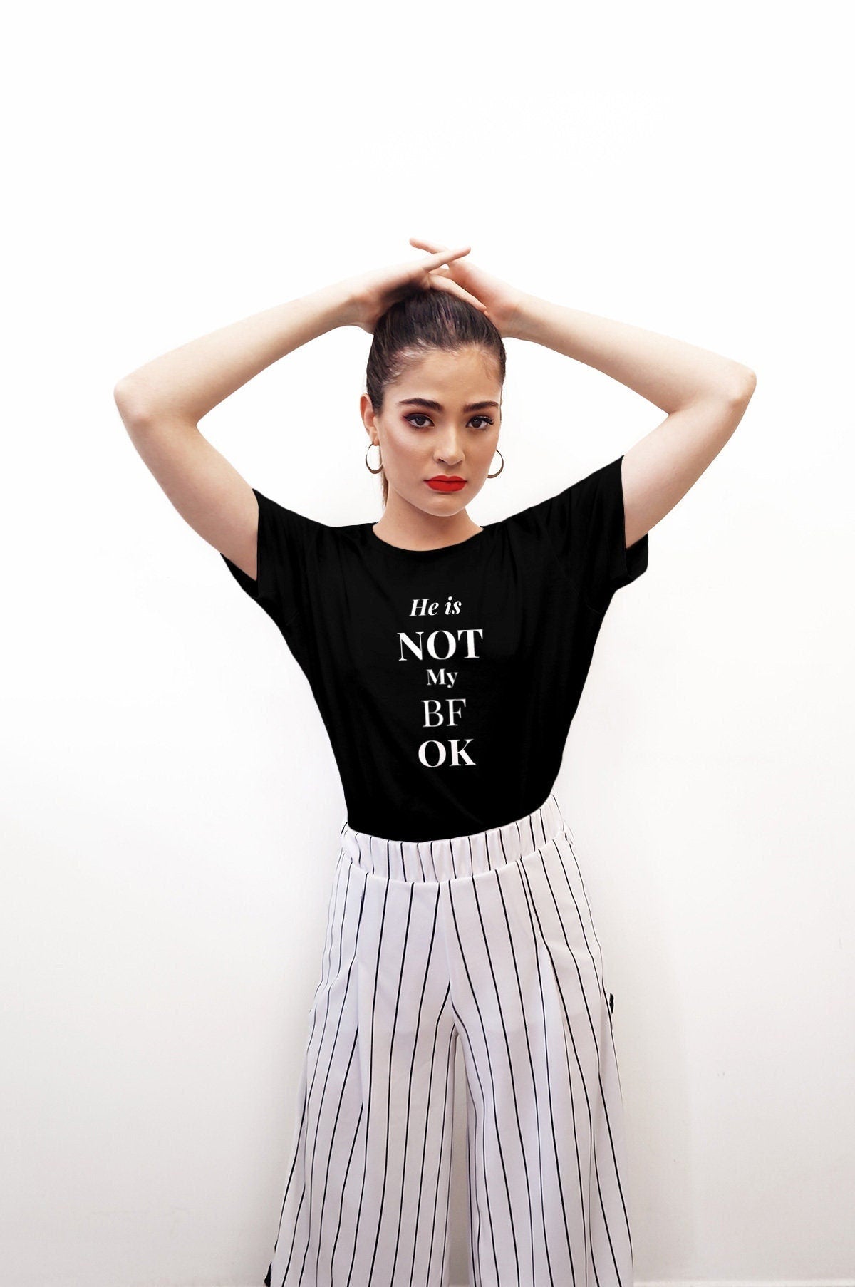 He Is Not My Boyfriend Ok Short Sleeve Unisex T Shirt Graphic Tee – Aesthetic Look · Top Pick For Any Outfit