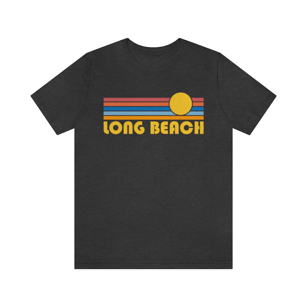 Long Beach California TShirt Retro Sunrise Adult Unisex Long Beach TShirt Personalization Available Graphic Tee – Cozy Vibes · Perfect For Daily Wear