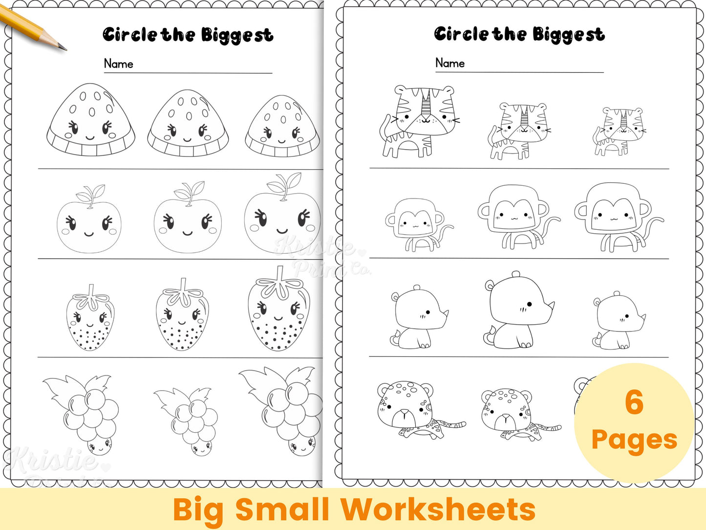 Big Small Worksheets Preschool Worksheets for Kids Kindergarten Worksheets Homeschool Worksheets Toddler Learning Activity Printable Graphic Tee – Warm & Stylish · High-Quality Print