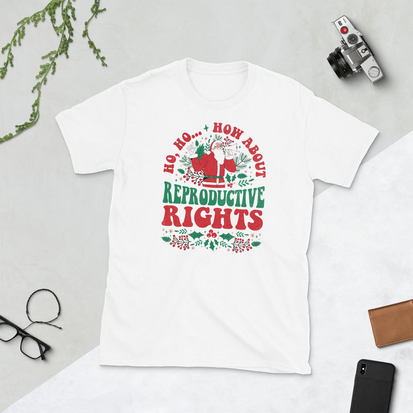 How Abour Reproductive Rights Shirt Feminist Xmas Gift Repro Rights Tshirt Ho Ho Ho Santa Claus Christmas Gift Idea Graphic Tee – Warm & Stylish · Top Pick For Any Outfit