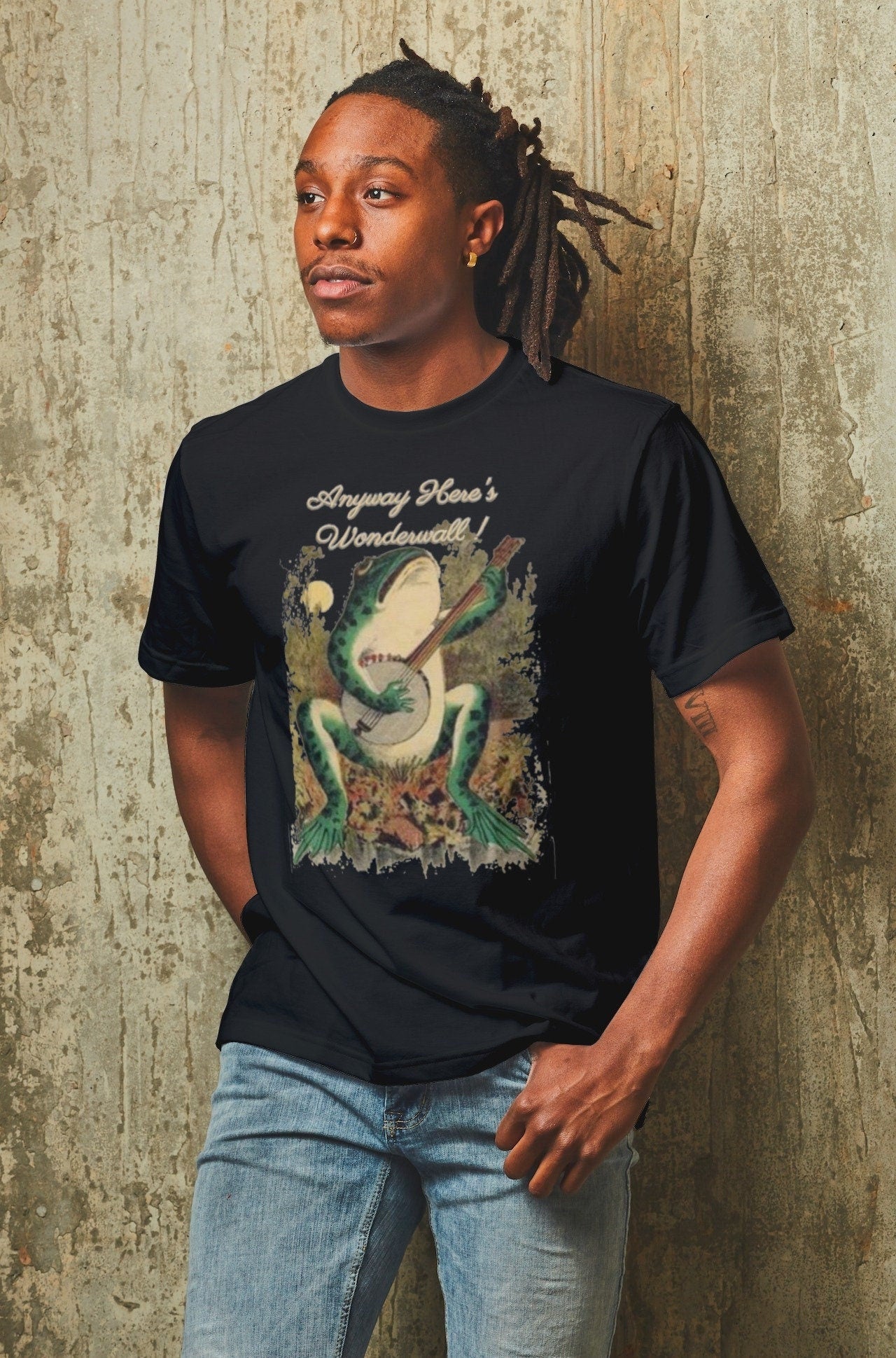 Anyway Here39s Wonderwall Shirt Frog Playing Banjo Shirt Guitarist Shirt Guitar Player Short Sleeve Unisex T Shirt Graphic Tee – Cozy Vibes · Top Pick For Any Outfit