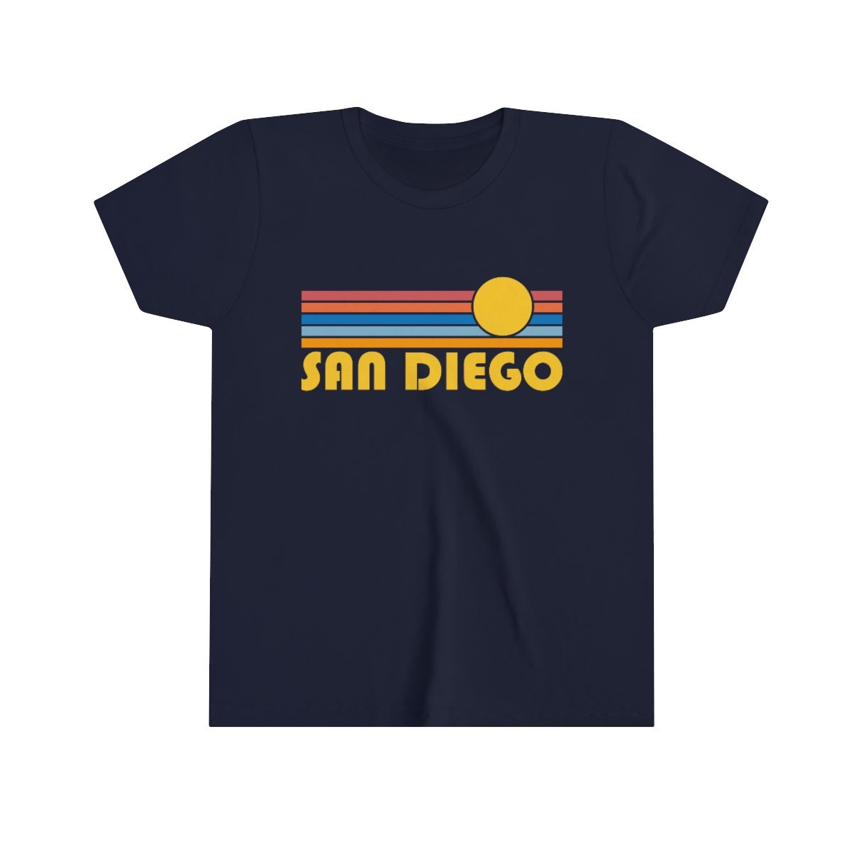 Bella Canvas San Diego Youth TShirt Retro Sun California Kid39s TShirt Personalization Available Graphic Tee – Fan Favorite · High-Quality Print