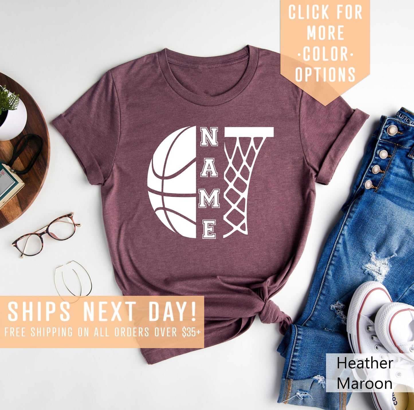 Customized Basketball Shirt Basketball Season Tee Your Name Basketball Shirt Game Day Shirt Game Day Gift Shirt Graphic Tee – Soft Feel · Trending Graphic Apparel