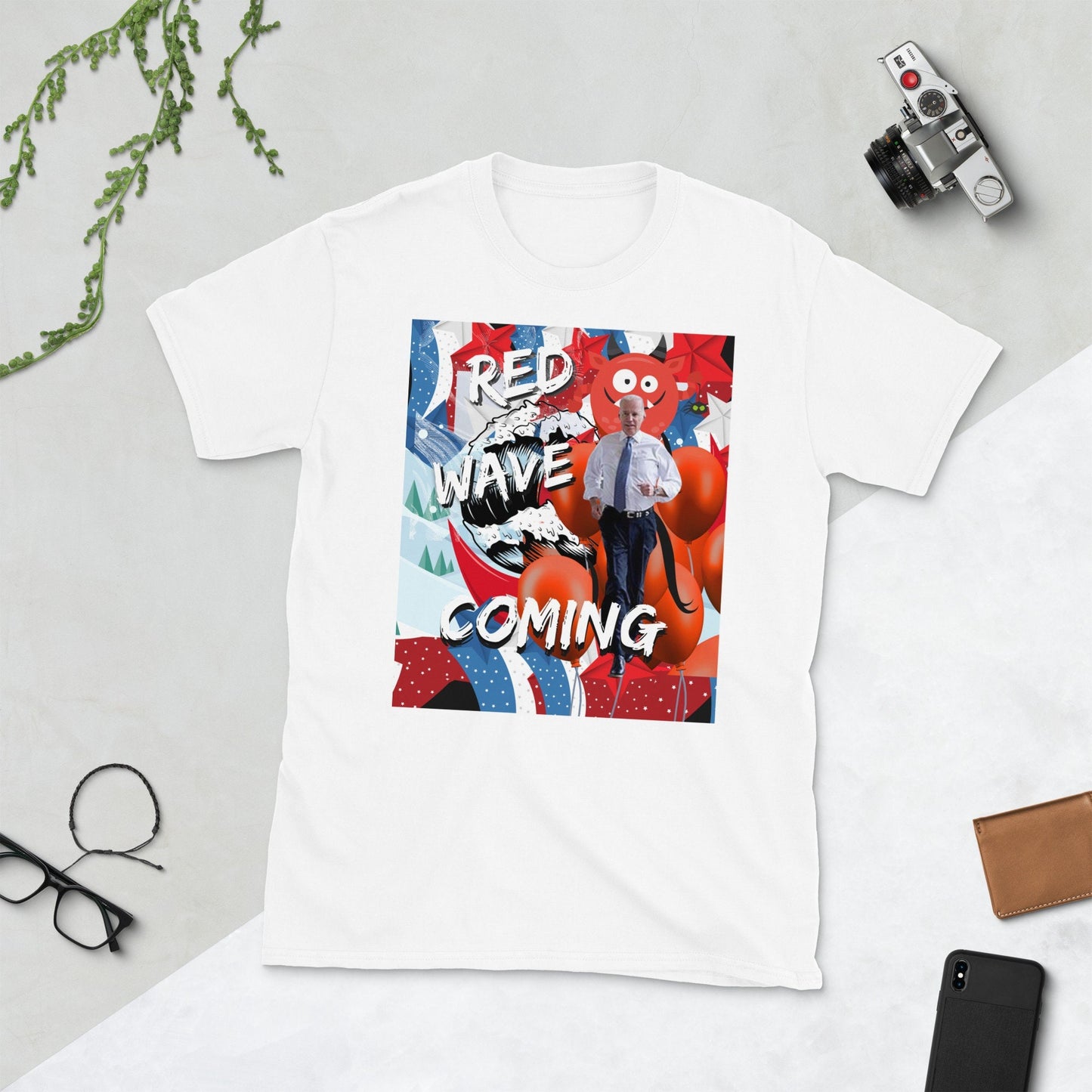 Red Wave Coming Short Sleeve Unisex T Shirt Graphic Tee – Soft Feel · Perfect For Daily Wear