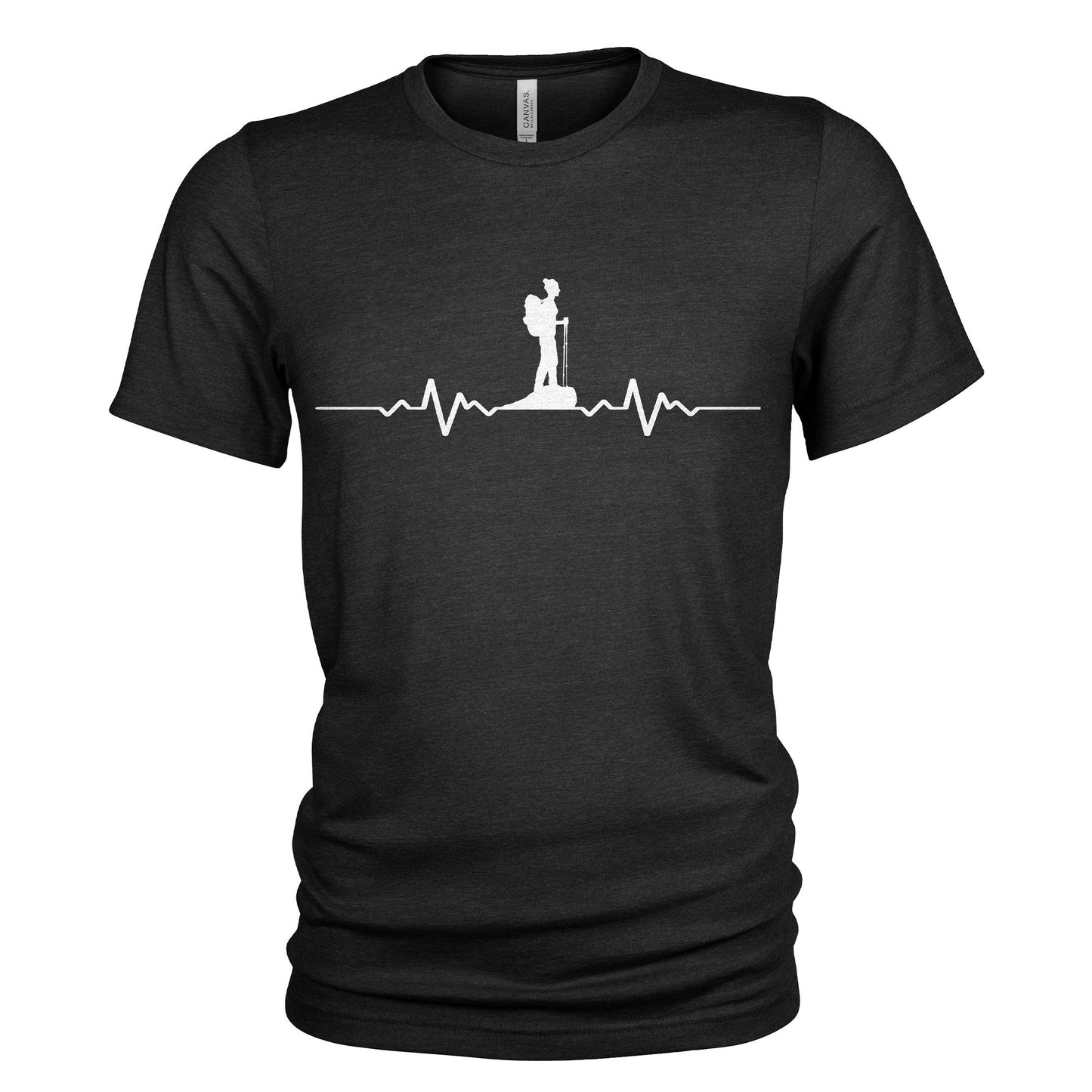 Heartbeat T Shirt Female Hiker Mountaineer Alpine EKG Women39s T Shirt 4710 Graphic Tee – Feel-Good Design · Trending Graphic Apparel