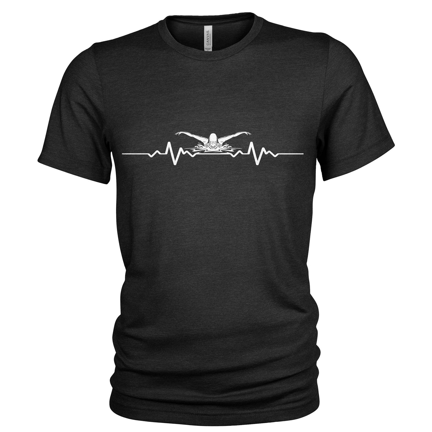 Heartbeat Unisex Organic Cotton T Shirt for Swimmers Sea lake Swimming Cold Water Swim 4707 Graphic Tee – Warm & Stylish · Trending Graphic Apparel