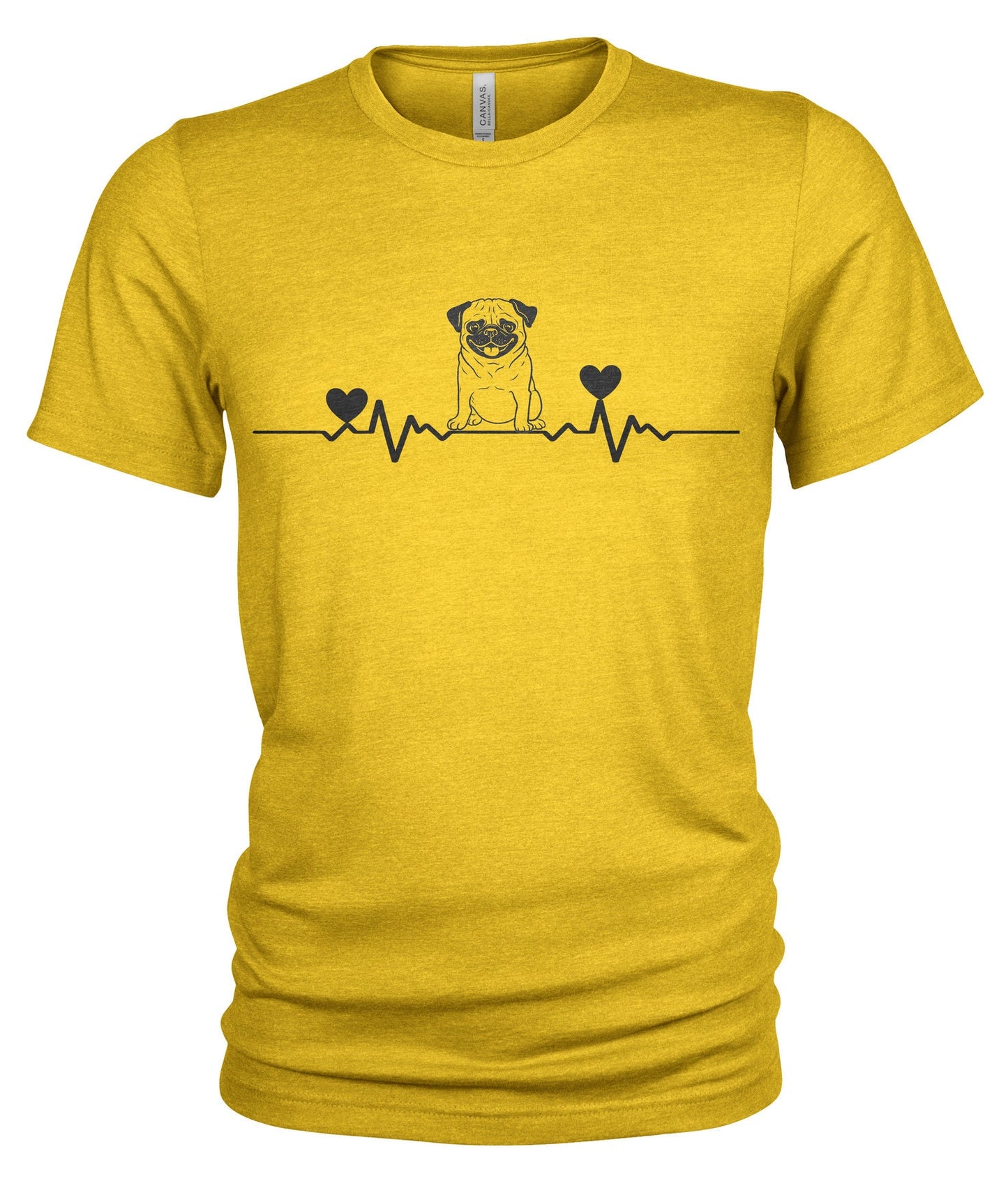 Heartbeat Unisex T Shirt Cute Pug Dog Lovers Organic cotton T shirt 4711 Graphic Tee – Warm & Stylish · Must-Have Style