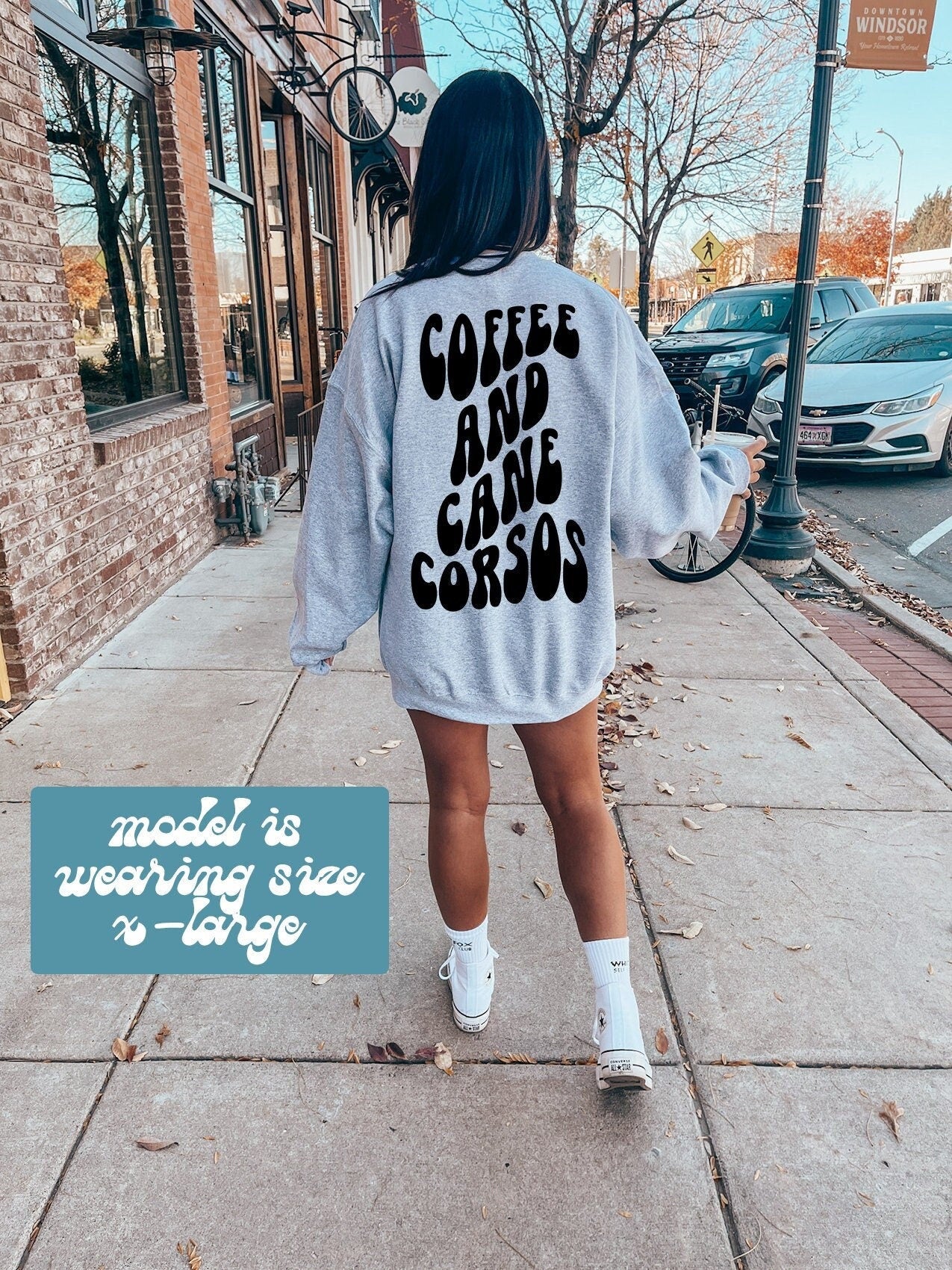 Cane Corso Lover 70s Retro Dog Owner Mom Dad BACK PRINT Sweatshirt Gifts Funny Sweater Shirt Jumper Men Women Him Her Sweatshirt – Soft Feel · Trending Graphic Apparel