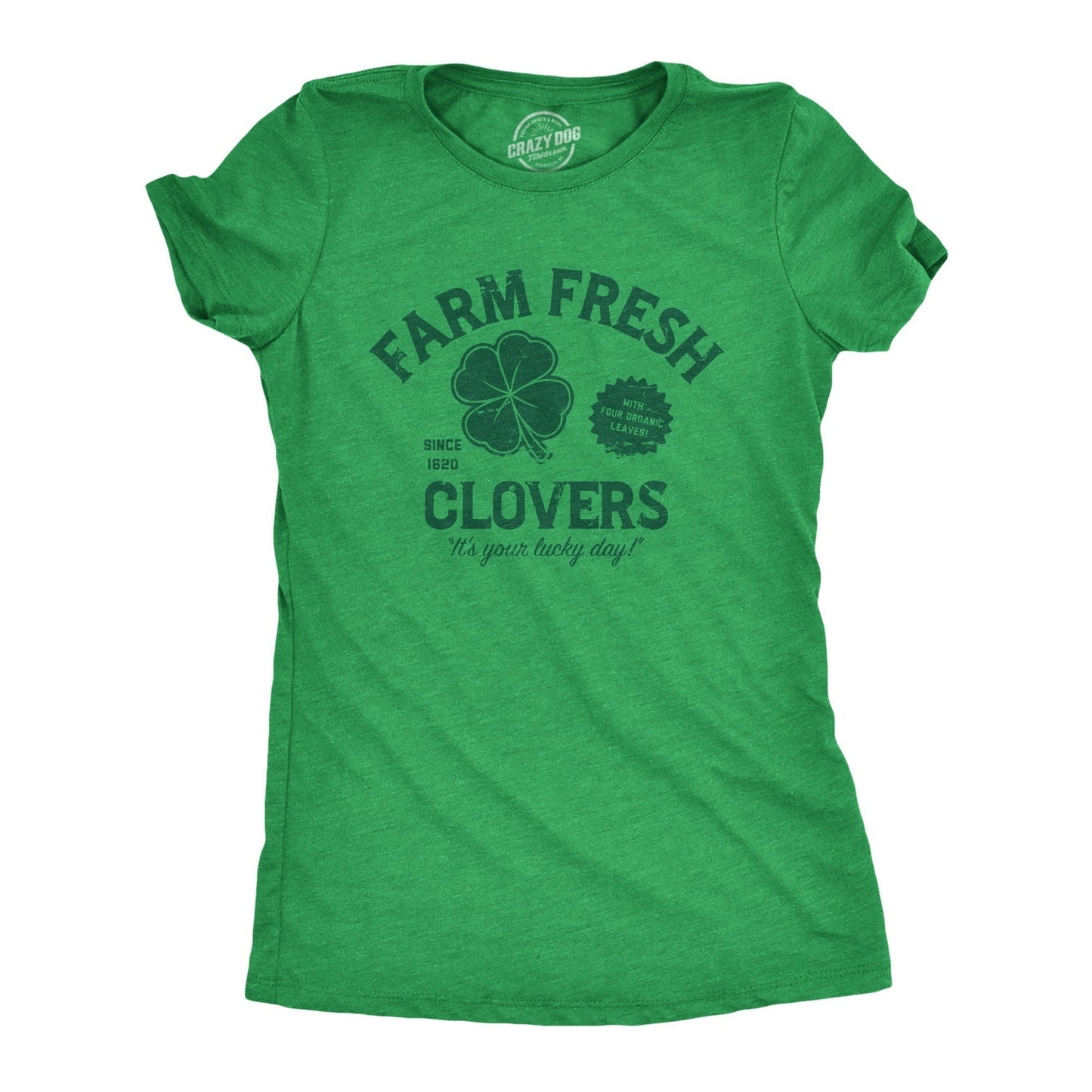 Farm Fresh Clover It39s Your Lucky Day St Patrick Day Shirt Luck Of The Irish Green Clover Shirt Woman Farm Shirts Funny Shirts Women Graphic Tee – Aesthetic Look · Perfect For Daily Wear