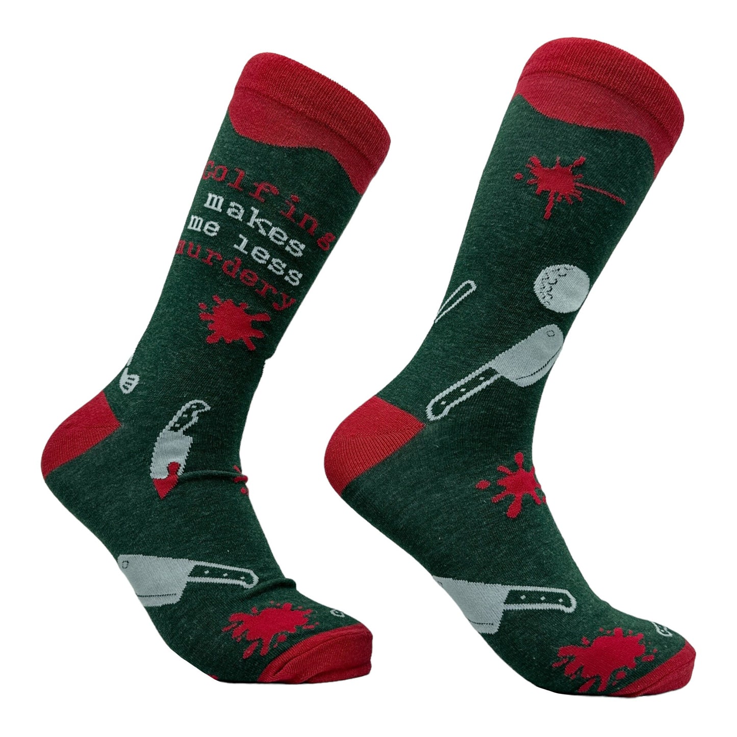Golfing Makes Me Less Murdery Golf Course Mens Socks Funny Dad Socks Golf Socks Golfing Gifts Guys Gifts Under 20 Mens Socks Graphic Tee – Soft Feel · Perfect For Daily Wear