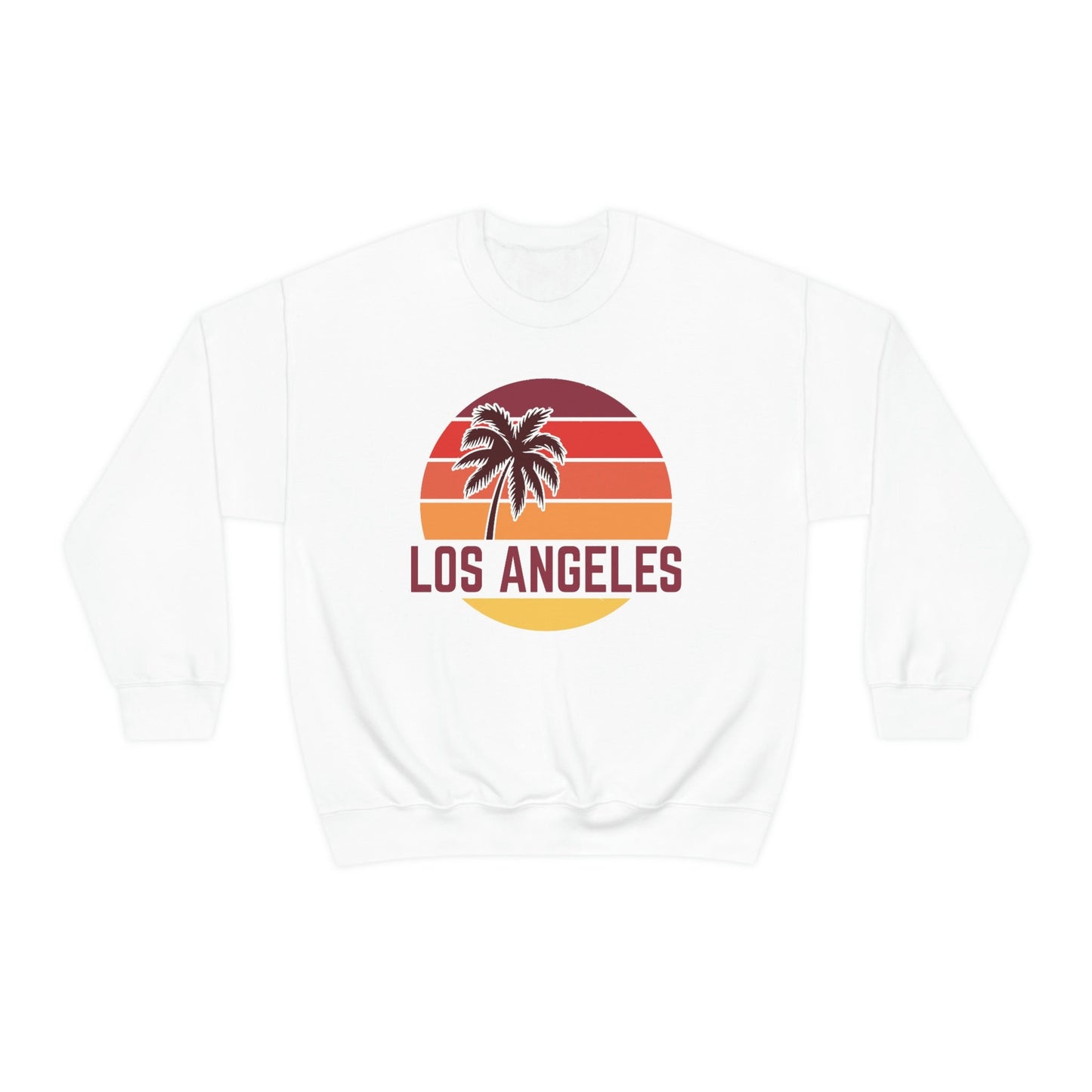 Los Angeles California Sweatshirt Unisex Retro Palm Tree Crewneck Los Angeles Sweatshirt Personalization Available Sweatshirt – Soft Feel · Perfect For Daily Wear