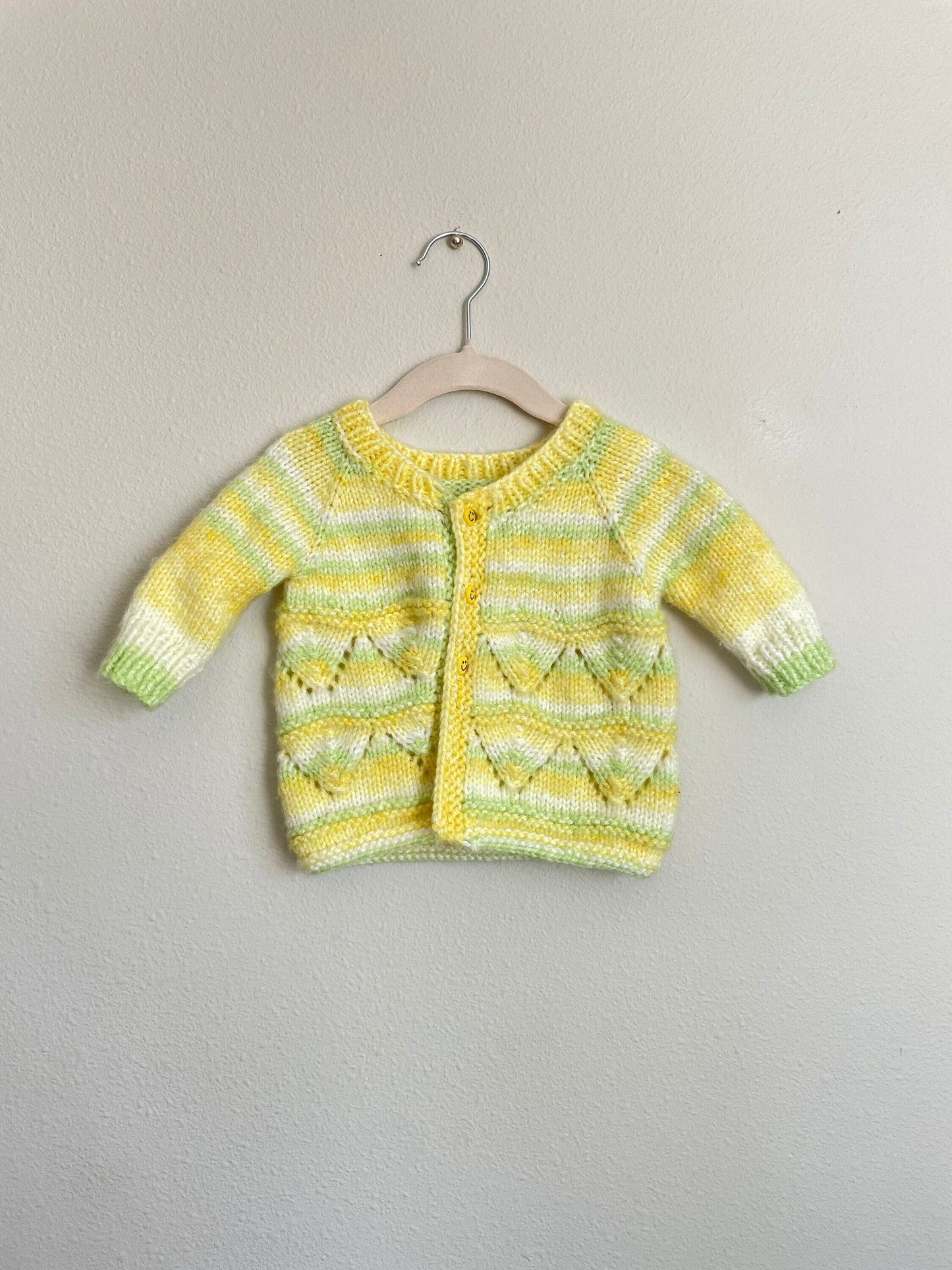 Vintage 70s Baby Toddler Knit Handmade Green and Yellow Smiley Cardigan 2T Graphic Tee – Cozy Vibes · Must-Have Style