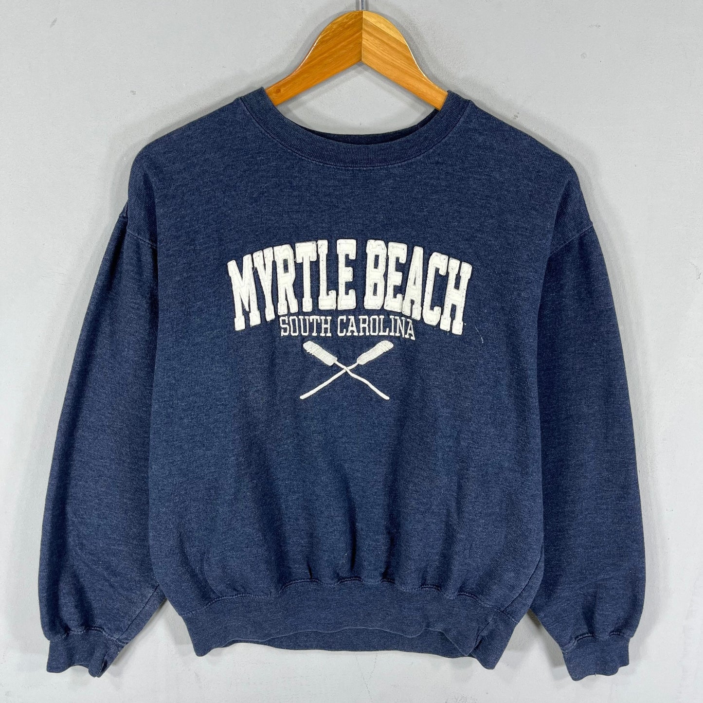 Vintage Pacific Co Tag Myrtle Beach Spellout Big Logo Embroidered Sweatshirt Crewneck Pullover Sweater Size Medium Colour NavyBlue Sweatshirt – Feel-Good Design · Must-Have Style