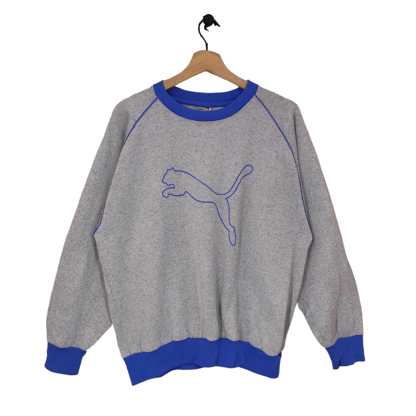 90s Puma Sweatshirt Large Vintage Puma Sweater Jumper Crewneck Gray Blue Size L Sweatshirt – Soft Feel · Must-Have Style