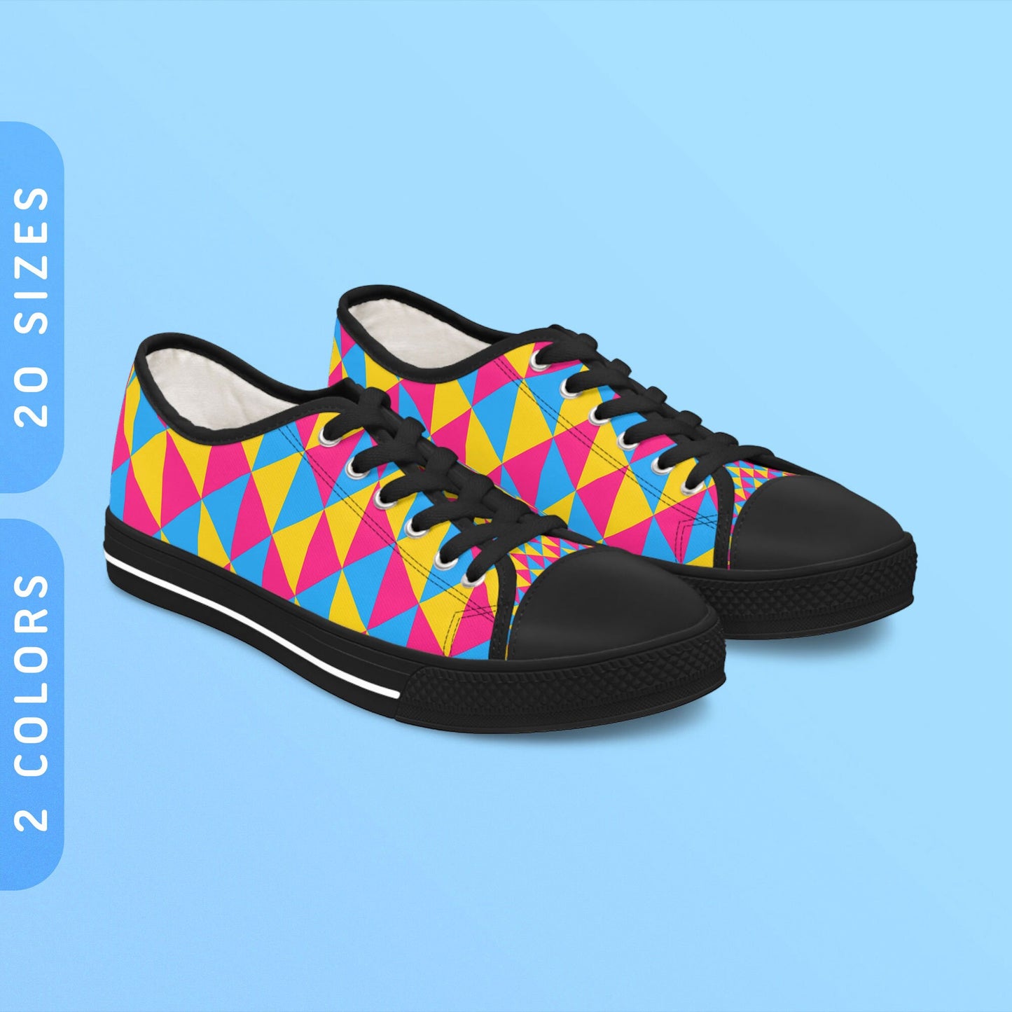 Pansexual Triangles Sneakers Low Top Men39s Women39s Sneakers BlackWhite Sole Pansexual Pride Colors Shoes LGBTQ Pan Pride Outfit Graphic Tee – Everyday Comfort · Top Pick For Any Outfit