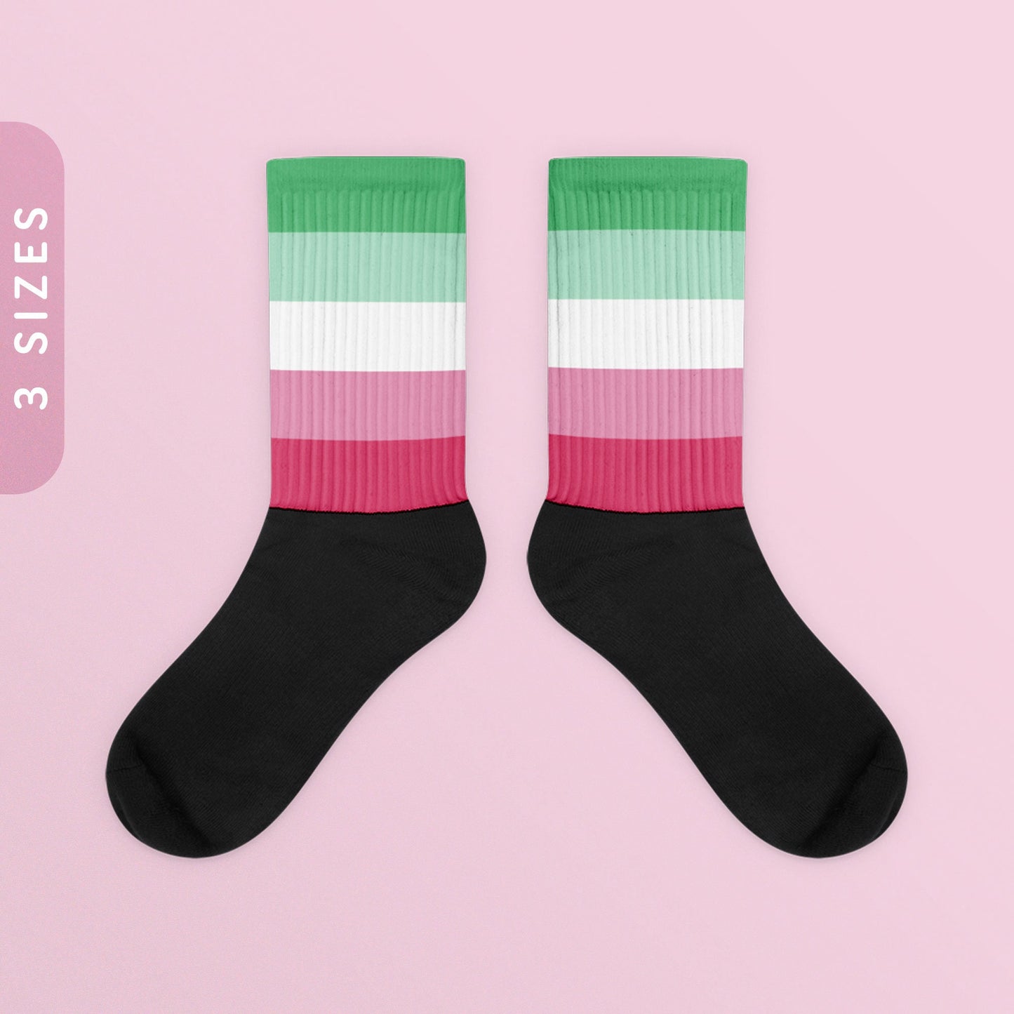 Abrosexual Flag Color Socks Black Foot Sublimated Socks Abrosexual Pride Socks LGBTQIA Abrosexual Gift Abro Pride Ally Wear Graphic Tee – Premium Graphic · Trending Graphic Apparel