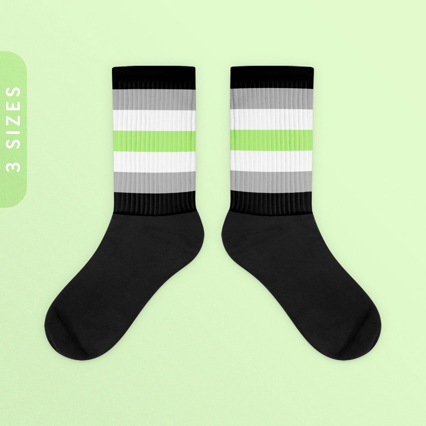 Agender Flag Color Socks Black Foot Sublimated Socks Agender Pride Socks LGBTQIA Agender Asexual Gift Agender Pride Ally Wear Graphic Tee – Soft Feel · Must-Have Style