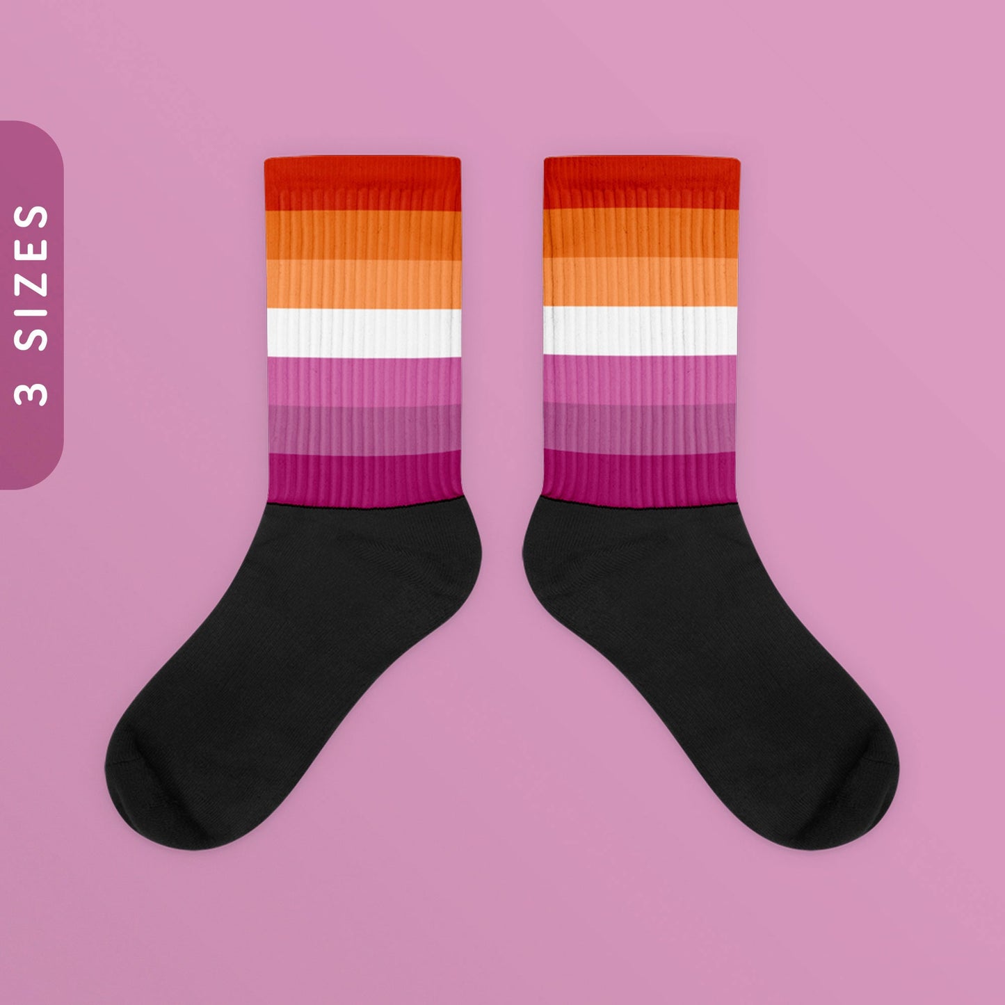Lesbian Flag Color Socks Black Foot Sublimated Socks Lesbian Pride Flag Socks Butch Femme Lesbian Gift Ally Pride Wear Graphic Tee – Easygoing Wear · Great Gift For Fans