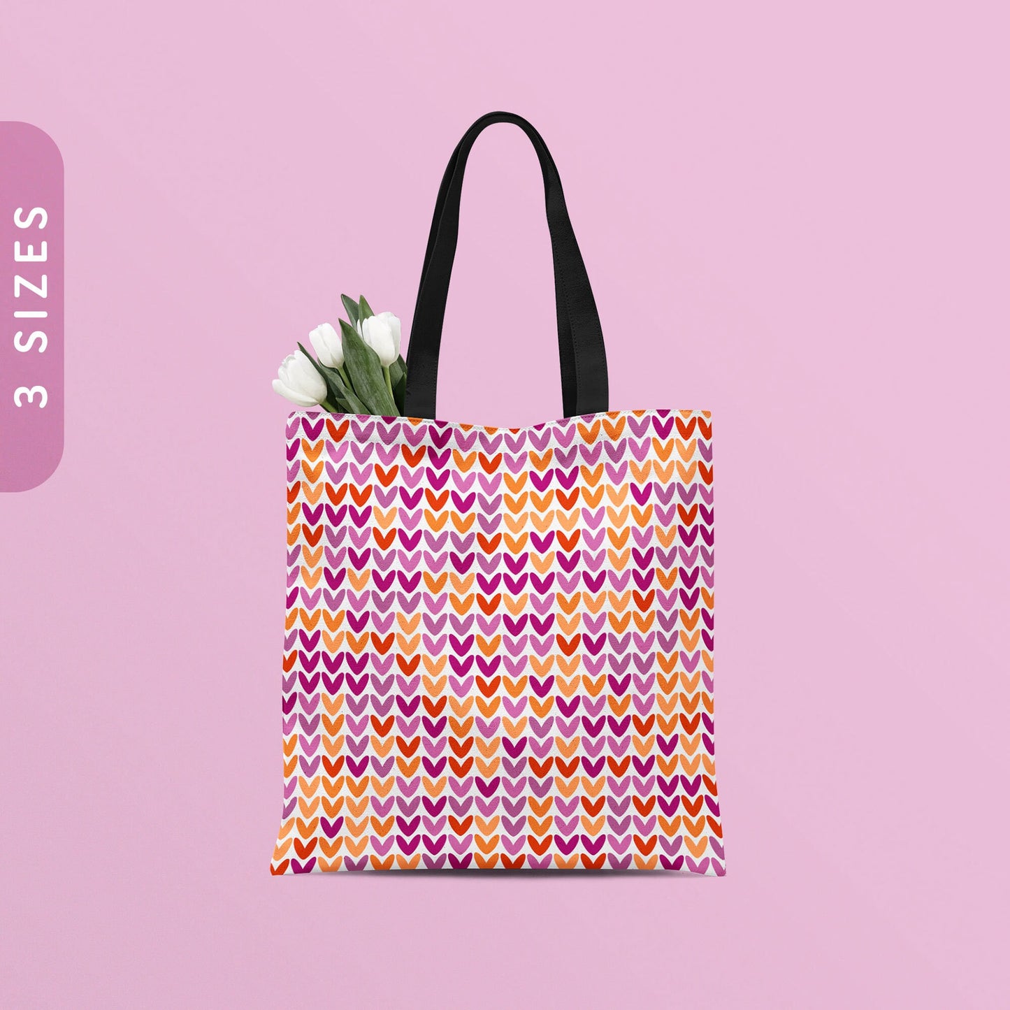 Lesbian Knit Hearts Pattern Tote Bag All Over Print Tote Bag Lesbian Pride Shoulder Bag Shopping Bag Femme Tote Bag Reusable Bag Tote Bag – Cozy Vibes · Perfect For Daily Wear