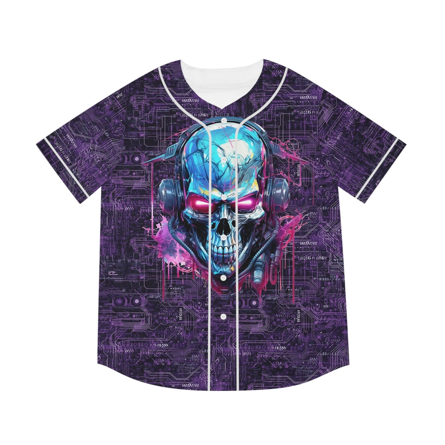 Cyberpunk Circuit Skull Baseball Jersey Game On for the Future Jersey – Easygoing Wear · Must-Have Style