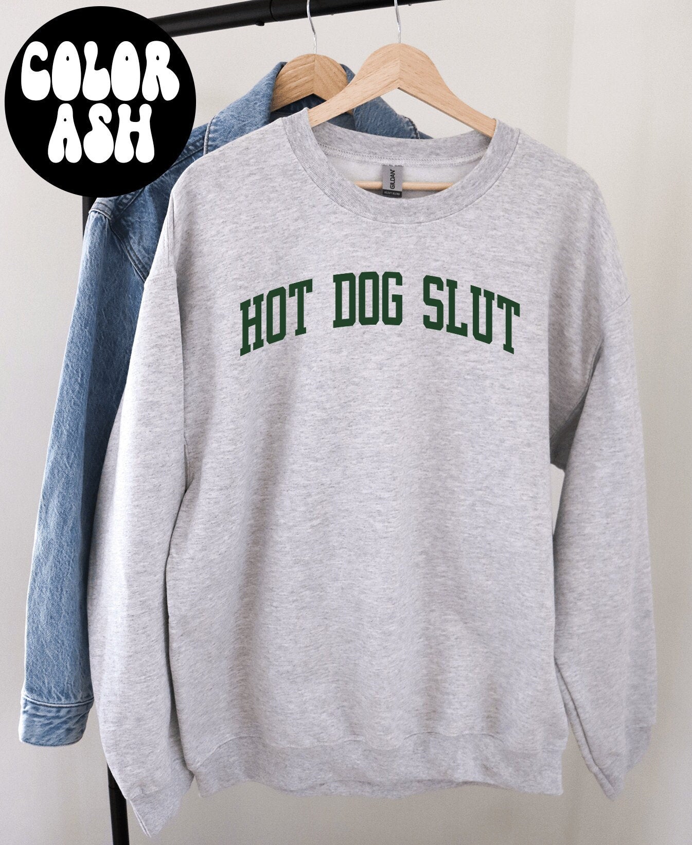 Hot Dog Slut Addict Lover Sweatshirt Gifts Crewneck Funny Sweater Shirt Jumper Men Women Him Her Sweatshirt – Warm & Stylish · Great Gift For Fans