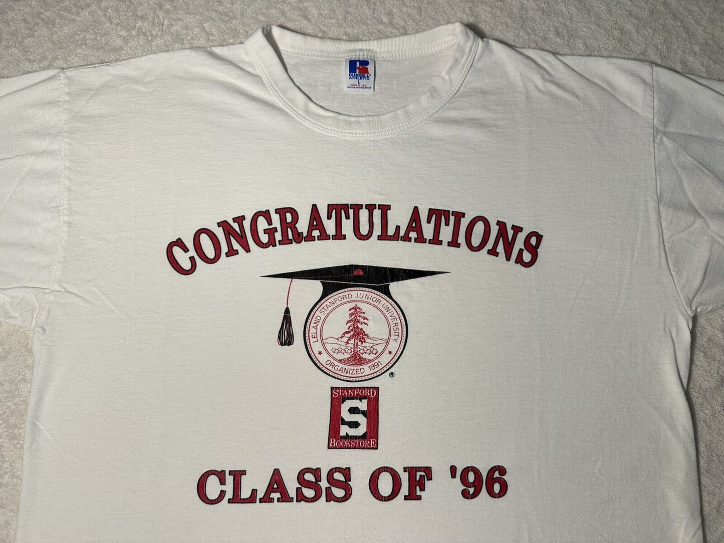 Vintage 1990s 90s Stanford University Graduation 1996 Class Bookstore T Shirt L Graphic Tee – Easygoing Wear · High-Quality Print