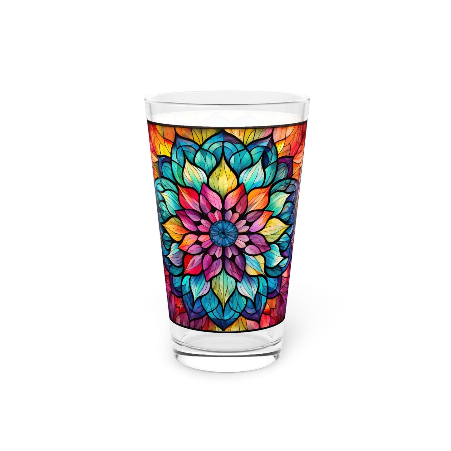 Mandela A Magical Stained Glass Artwork on a 16oz Pint Glass Gift idea gifts for home decor housewarming gift Graphic Tee – Soft Feel · Must-Have Style