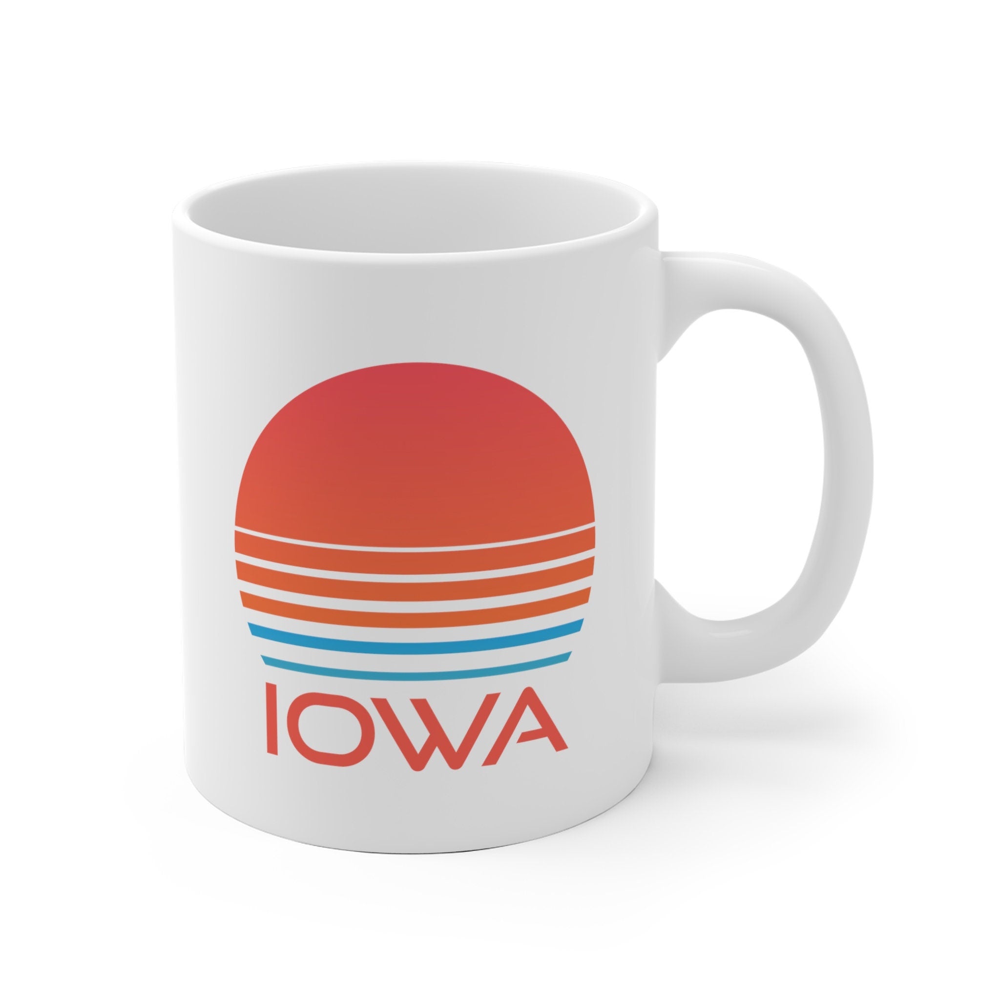 Iowa Camp Mug Retro 80s Ceramic Iowa Mug Personalization Available Graphic Tee – Feel-Good Design · Trending Graphic Apparel