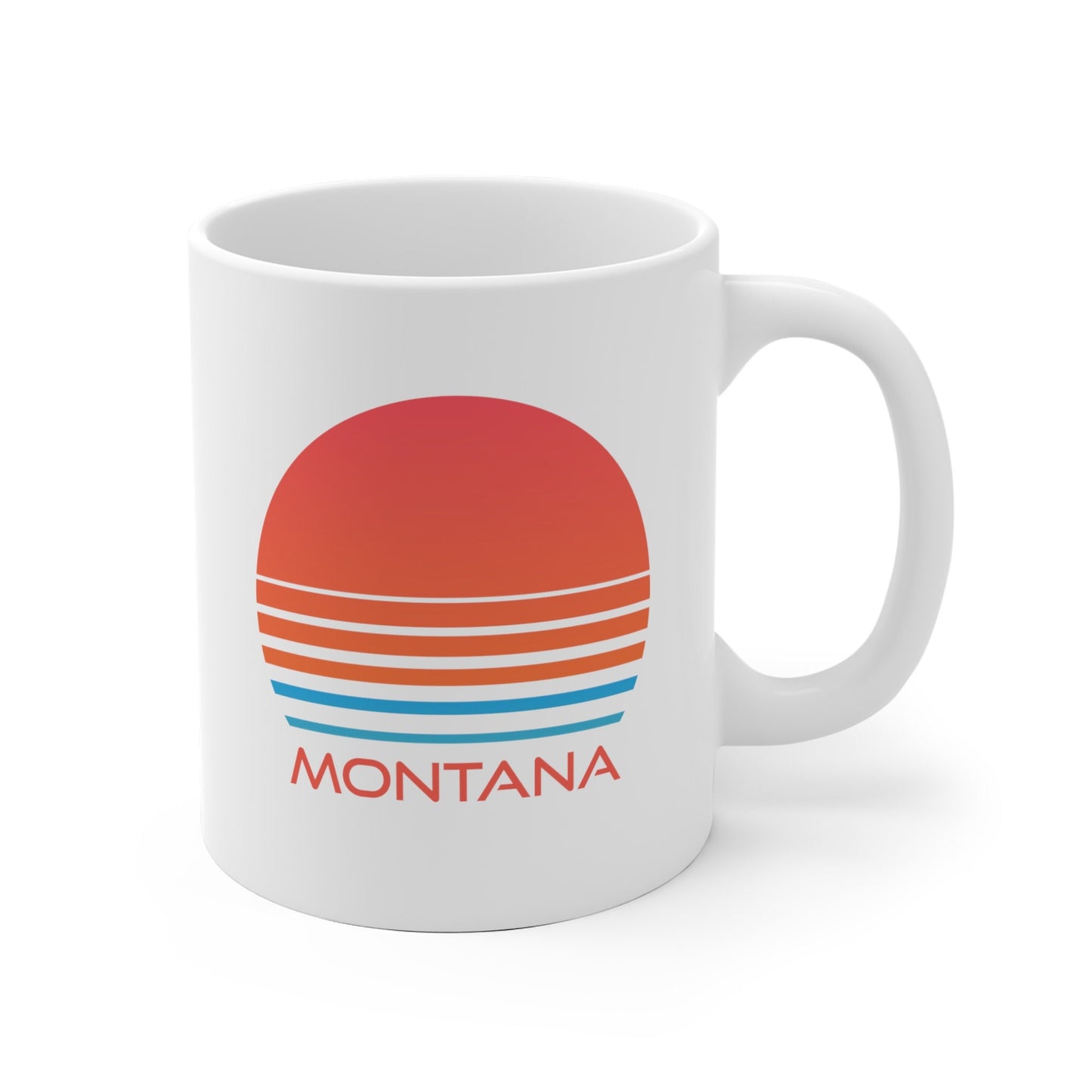 Montana Camp Mug Retro 80s Ceramic Montana Mug Personalization Available Graphic Tee – Bold Style · Trending Graphic Apparel