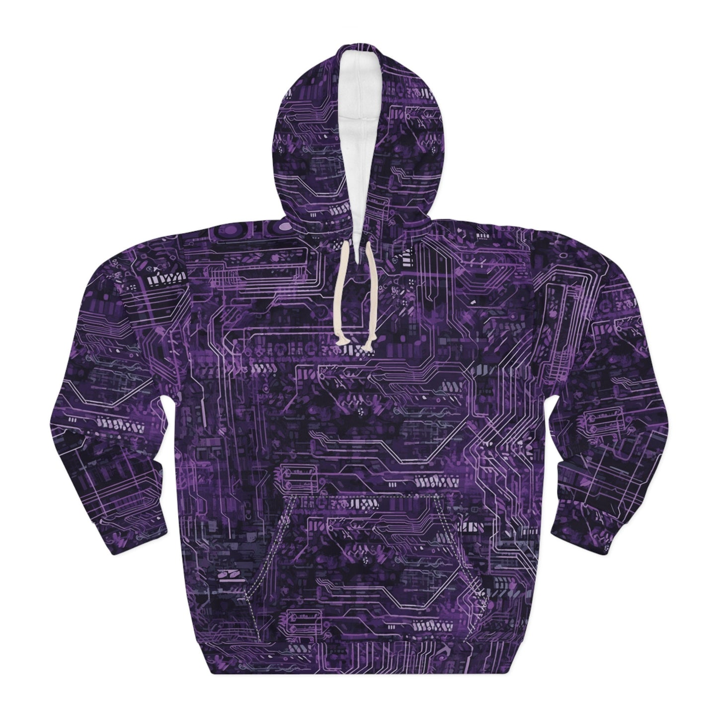 CyberPunk Cybernetic Skull breaking through a Unisex Pullover Hoodie AOP Gifts for Her Gifts for Him Hoodie – Aesthetic Look · Great Gift For Fans