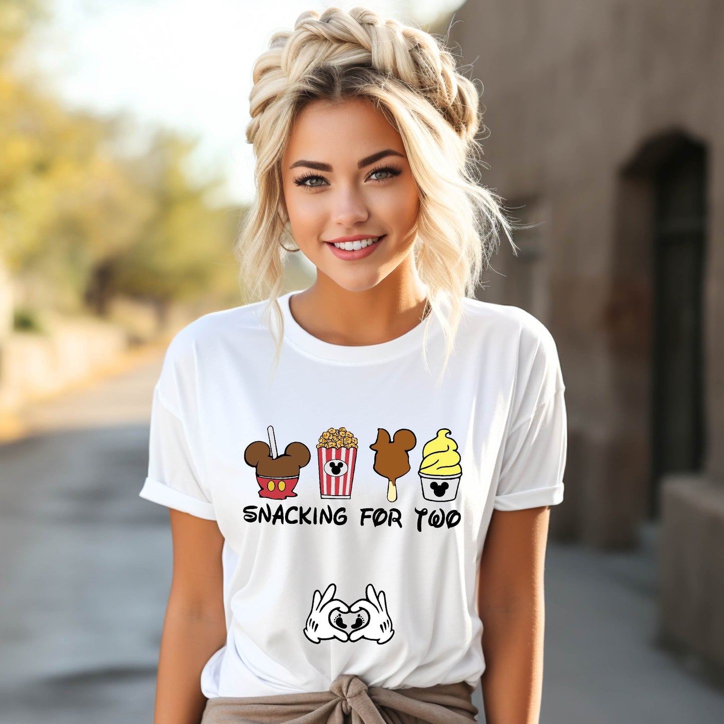Pregnancy Announcement Shirt Mom Gift Disney Snacking For Two Pregnancy Announcement Shirt New Mom Shirts Baby Shower Shirt Graphic Tee – Feel-Good Design · High-Quality Print