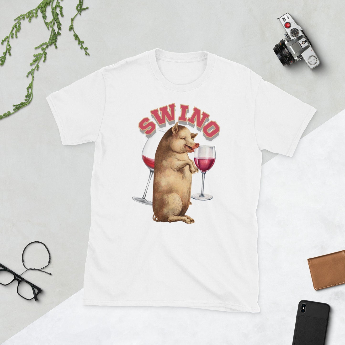 Wine Drinking Swine Short Sleeve Unisex T Shirt Graphic Tee – Bold Style · Trending Graphic Apparel