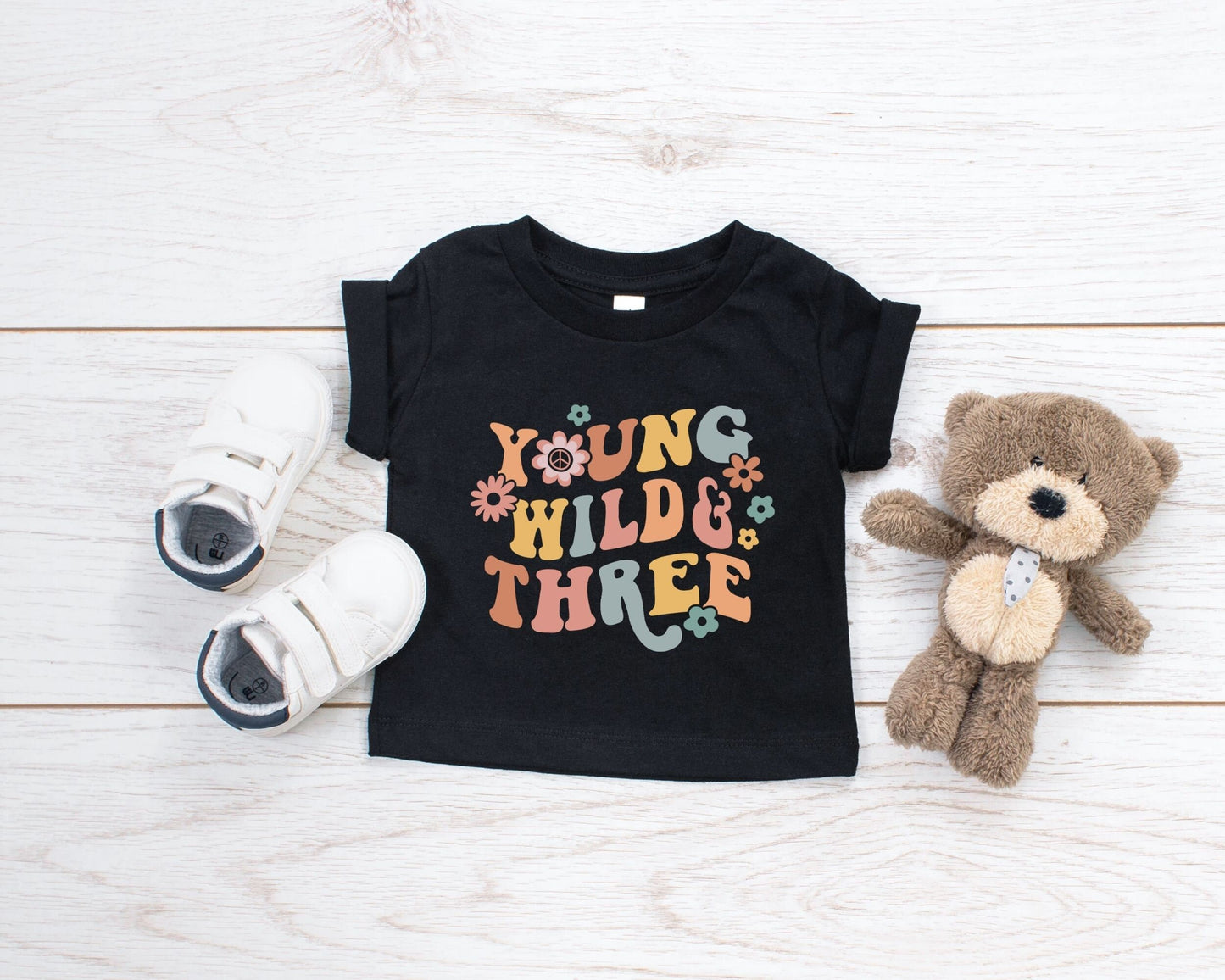 Funny Kids Third Birthday Tee 3rd Birthday Toddler T Shirt For Toddler Girl Girls Three 3rd Birthday Gift Young Wild Three Kids Shirt Graphic Tee – Easygoing Wear · Perfect For Daily Wear