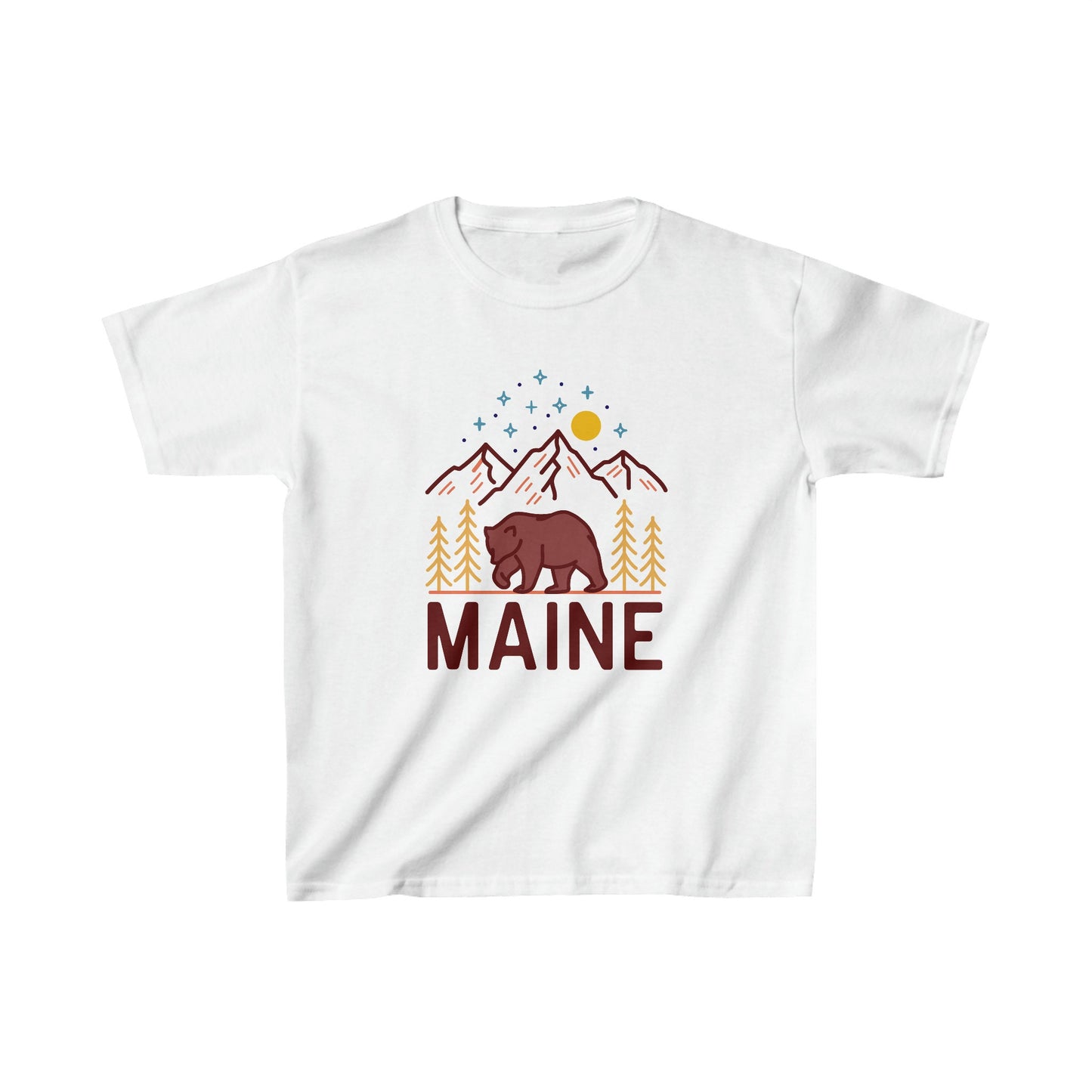 Maine Youth Shirt Retro Mountain Maine Kid39s TShirt Personalization Available Graphic Tee – Fan Favorite · Great Gift For Fans