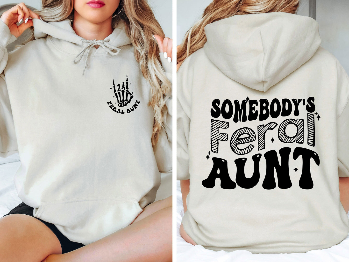 Somebody39s Feral Aunt Sweatshirt Cool Aunt Sweatshirt Skeleton Hand Hoodie Groovy Aunt Sweater Aunt Birthday Gift Auntie Sweatshirt Hoodie – Feel-Good Design · Great Gift For Fans