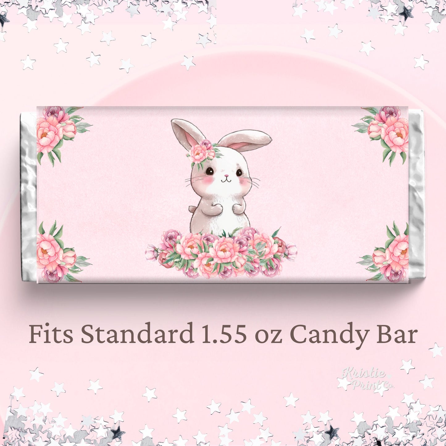Bunny Candy Bar Wrappers Bunny Baby Shower Favors Birthday Party Girl Chocolate Bar Wrapper Easter Bunny Decoration First Birthday BUNNY1 Graphic Tee – Soft Feel · Top Pick For Any Outfit