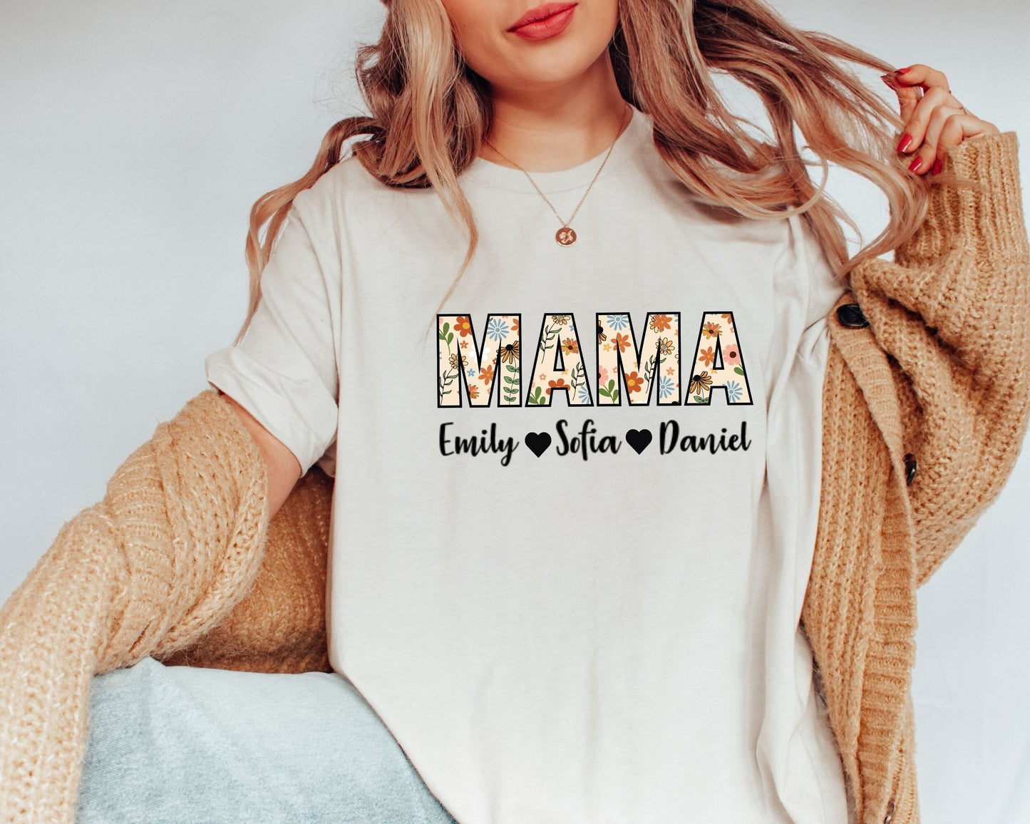 Personalized Mom Shirt With Kids Names Custom Gift For Grandma Mama Shirt Gift For Mom Gifts for Wife ShirtCustom Kid39s Names Mom Shirt Graphic Tee – Warm & Stylish · High-Quality Print