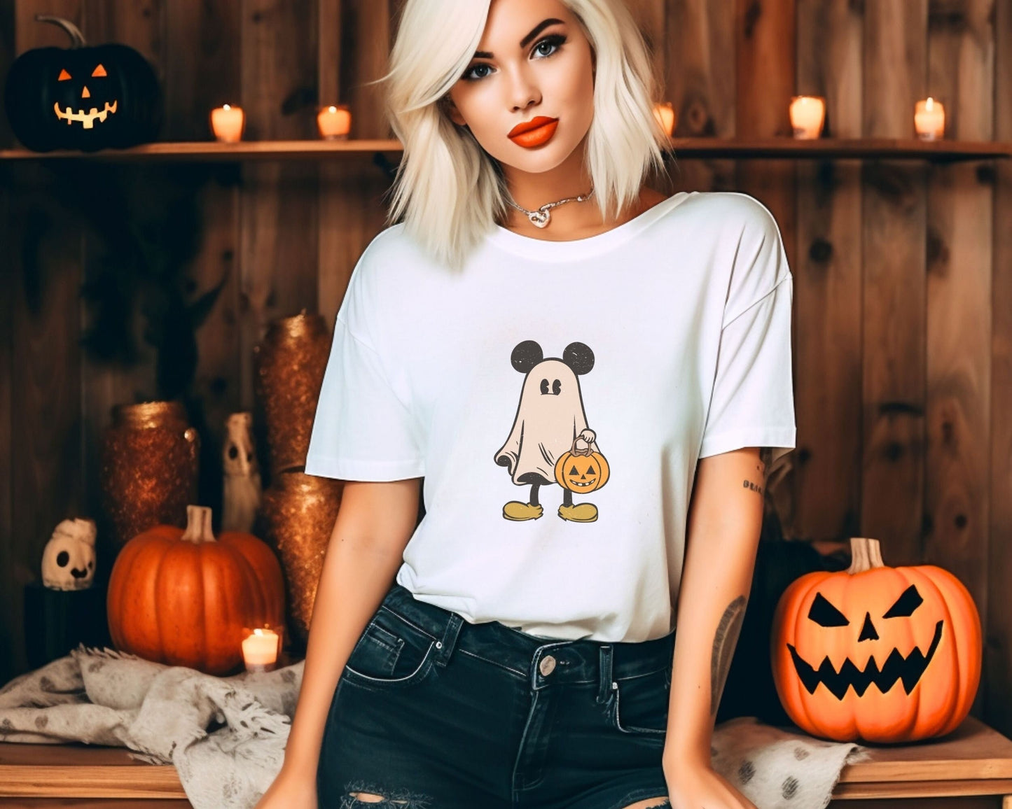 Mickey Ghost Halloween Shirt Cute Mickey39s Halloween Tee Halloween Pumpkin Shirt Halloween Disney Gift Retro Mickey Spooky Season Shirt Graphic Tee – Soft Feel · High-Quality Print