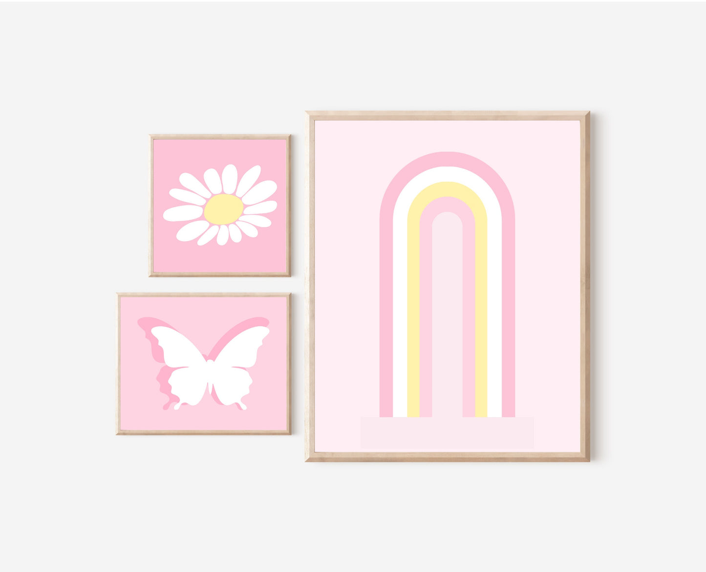 Light Pink Wall Art Prints Danish Pastel Wall Art Set of 3 Trendy Prints Boho Rainbow Wall Art Teen Trio Wall Art Gallery Set Pink Aesthetic Graphic Tee – Everyday Comfort · Trending Graphic Apparel