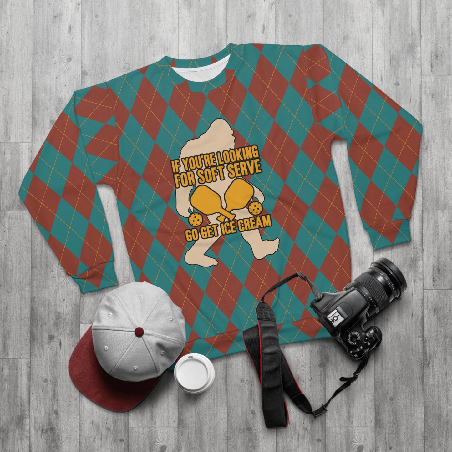 Vintage Rhombus Bigfoot Pickleball Unisex Sweatshirt Unleash Your Playful Style Sweatshirt – Soft Feel · Trending Graphic Apparel