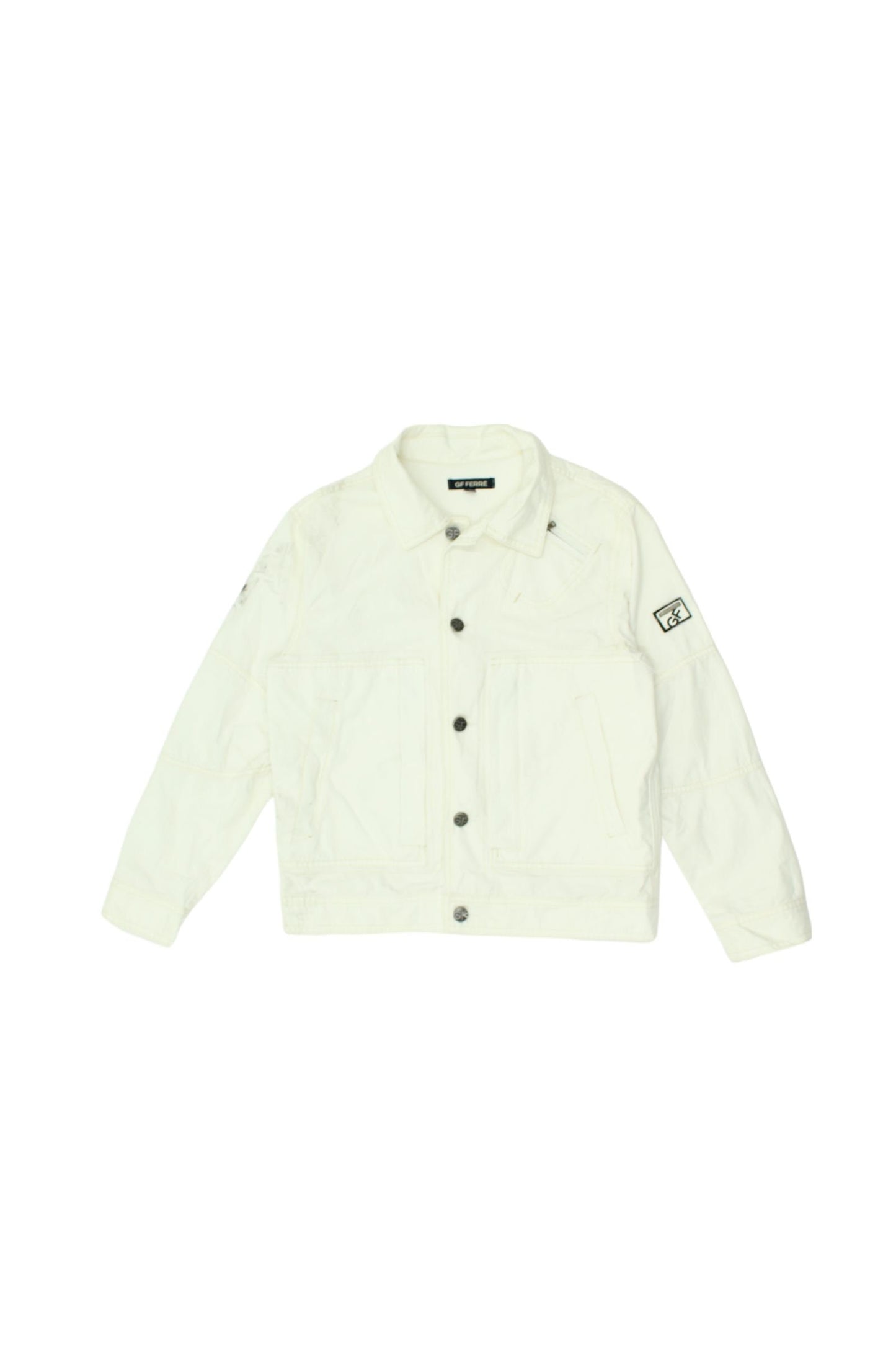 GF Ferre Denim Jacket Vintage High End Luxury Designer White Cotton VTG Graphic Tee – Premium Graphic · Perfect For Daily Wear