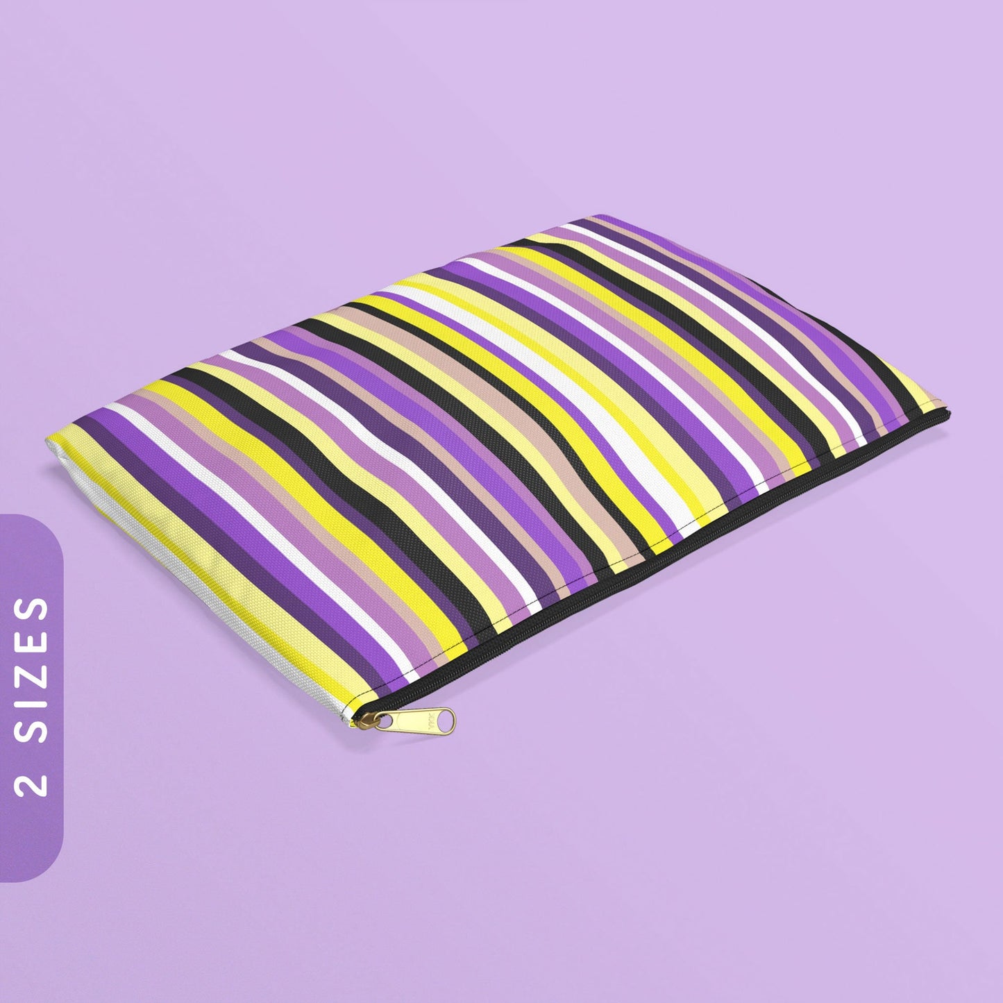 Nonbinary Pride Flag Stripes Accessory Pouch LGBTQ Pride Zip Pouch Genderfluid Zippy Purse Non Binary Pride Coin Wallet with Zipper Graphic Tee – Easygoing Wear · High-Quality Print