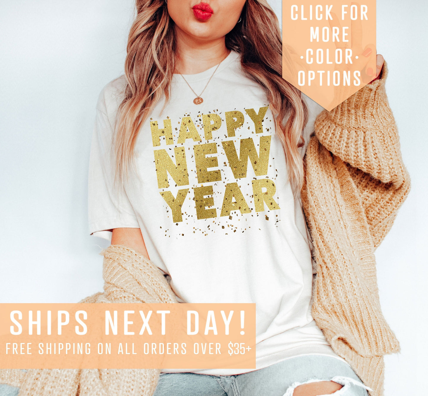 Happy New Year Shirt Gift For Family DinnerNew Year Party ShirtChristmas SweatshirtHappy New Year HoodieChristmas Family Reunion Clothes Hoodie – Cozy Vibes · Top Pick For Any Outfit