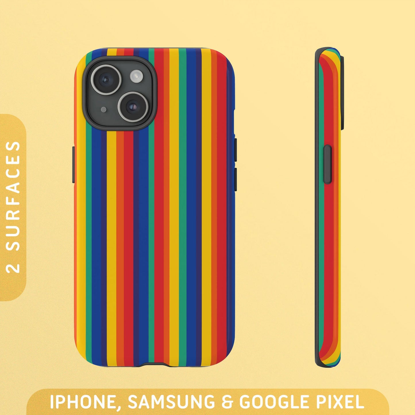 Rainbow Pride Flag Stripes Tough Case iPhone 16 Pro Max Plus 15 14 13 12 11 Samsung S24 S23 S22 S21 Google Pixel 9 8 7 6 5 Phone Graphic Tee – Easygoing Wear · Trending Graphic Apparel
