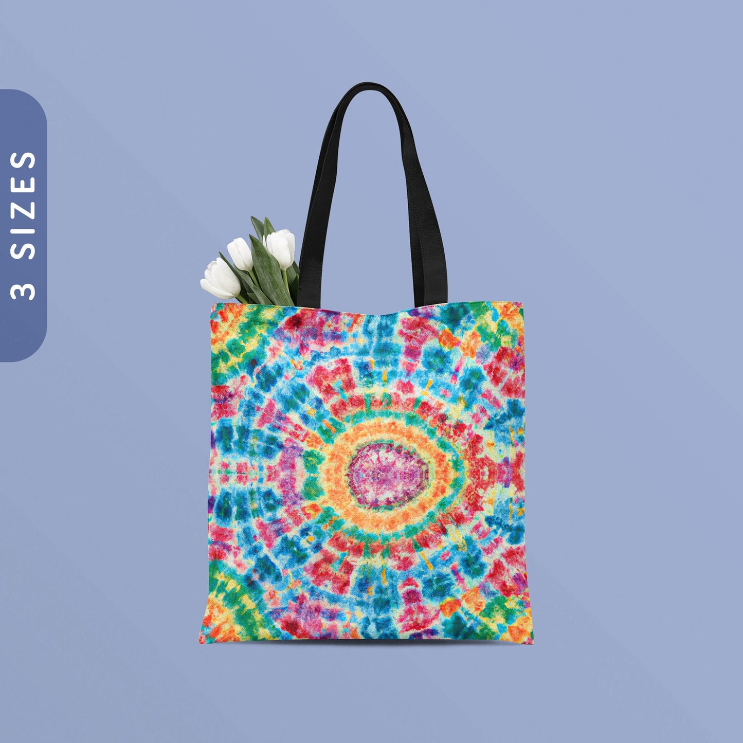 Rainbow Tie Dye Tote Bag All Over Print Tote Bag Colorful Shoulder Bag Pride Shopping Bag Boho Hippie Reusable Bag with Strap Tote Bag – Warm & Stylish · Trending Graphic Apparel
