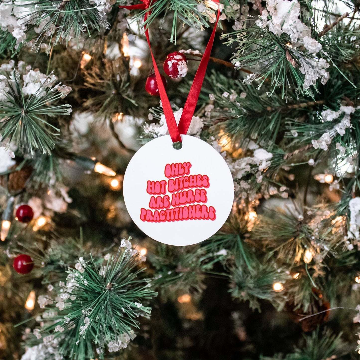 Nurse Practitioner NP Gifts Ornament Round Christmas Stocking Stuffer Graphic Tee – Aesthetic Look · Great Gift For Fans